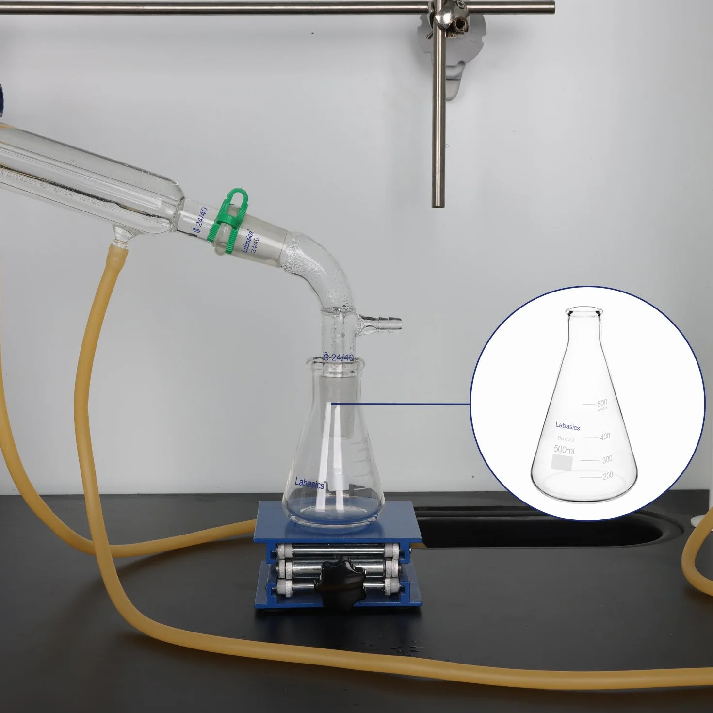 Matraz Erlenmeyer Boca Estrecha 250ml Cristal Borosilicato Labasics