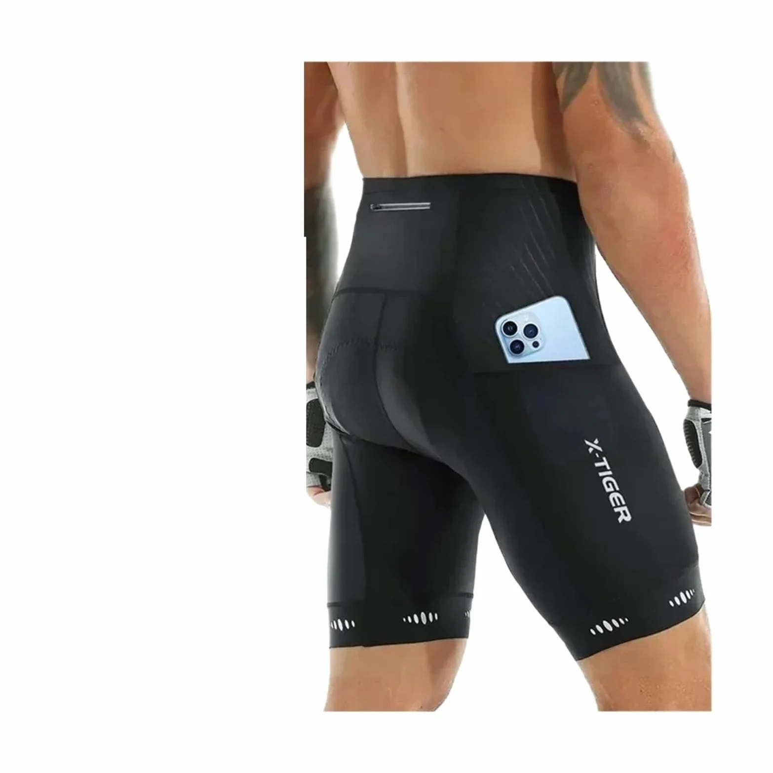Bicicleta Pantalones Cortos Pantalones Cortos de Ciclismo for Hombre con Bolsillo Trasero, Acolchados Gel, Transpirables, for montaña y Carretera(XM-DK-34801,Europe-XL)