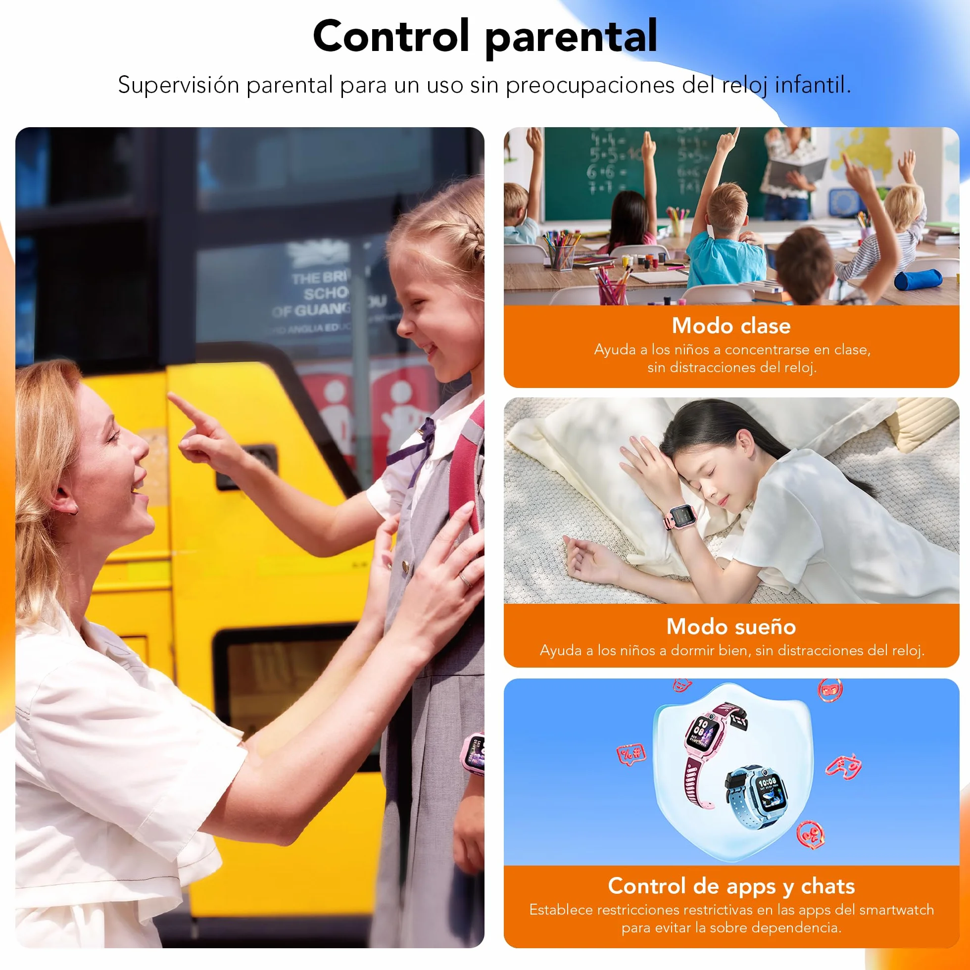 imoo Z3 Reloj Inteligente Niño, Kids Smartwatch con GPS Mundial, SOS, Control Parental, IP68, Modo Colegio, Video Llamadas HD, Voz, Chat, Pantalla1.5, 8GB, Vib, SIM, Reloj Niños Localizador