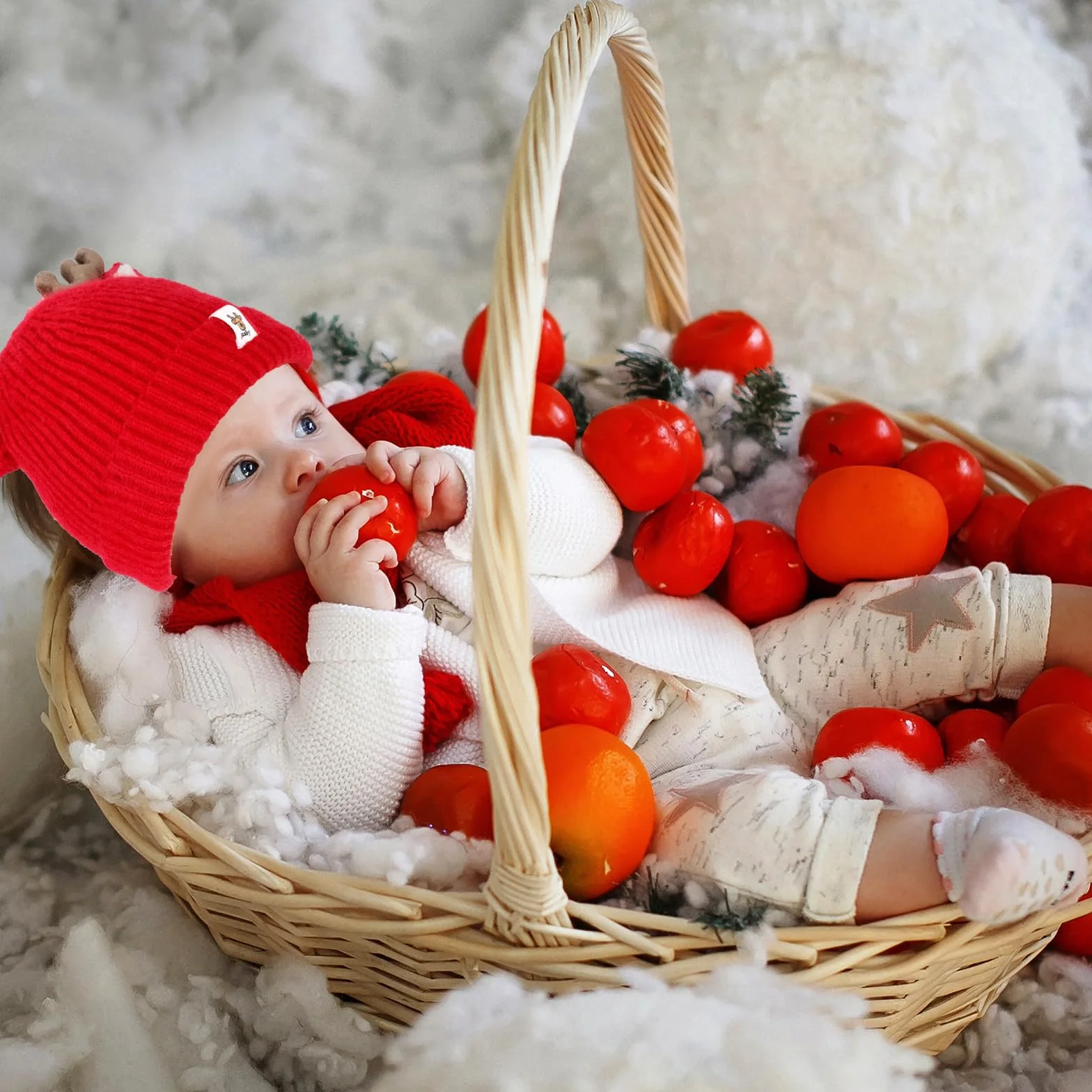 COMNICO Winter Hat for Kids, Antlers Reindeer Crochet Knitted Baby Beanie Hat Christmas Hat Thick Winter Warmer Cap Girls Accessories for Baby Boys Toddler Girl