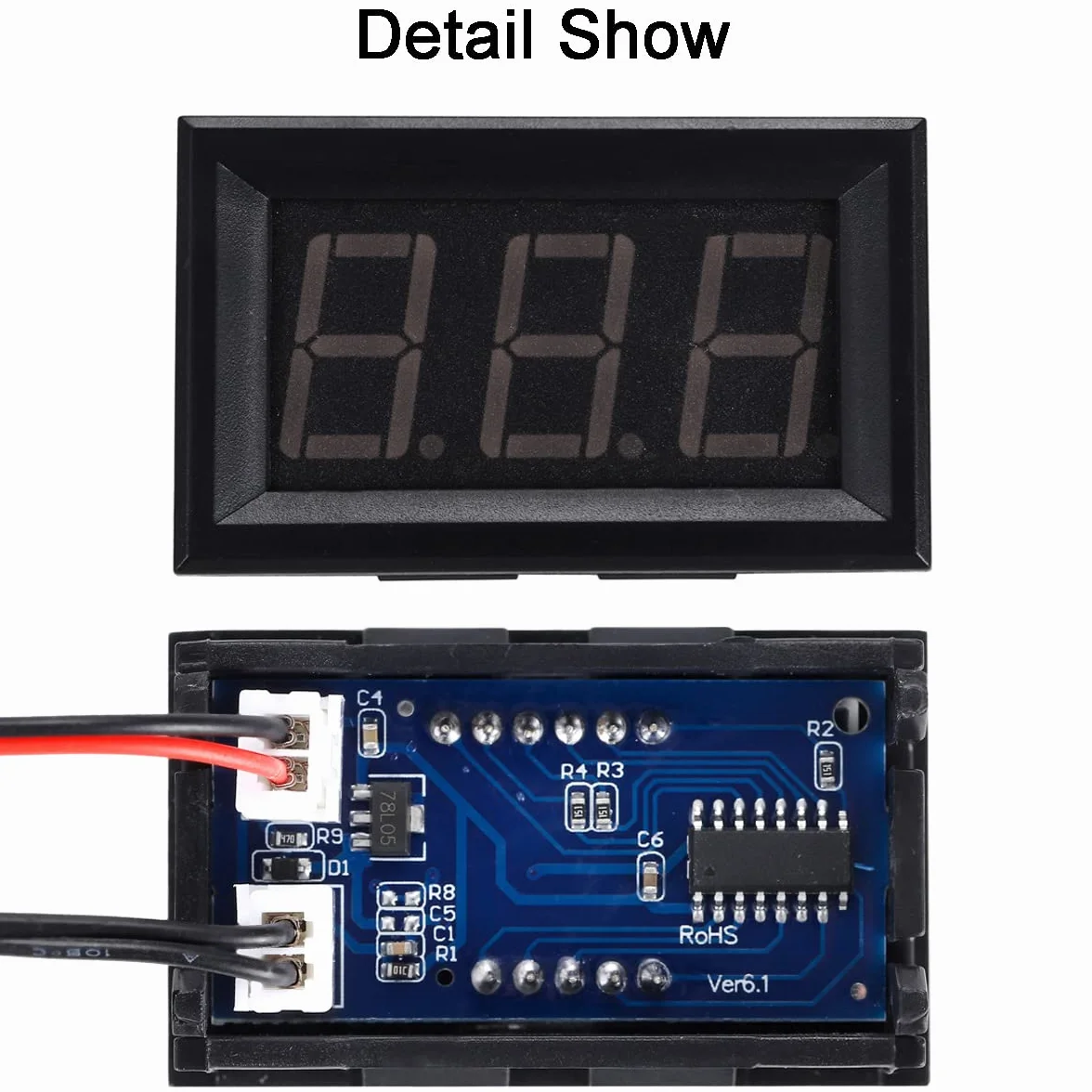 Greluma Termómetro Digital LED 0.56" 12V CC -50~110°C Sonda NTC Resistente al Agua Medidor de Temperatura
