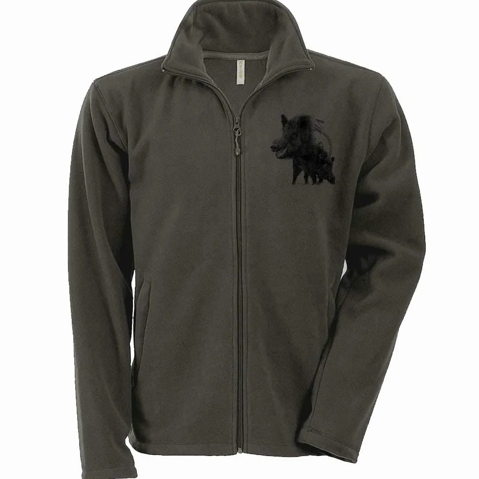 Chaqueta polar jabalí - ropa de caza personalizada