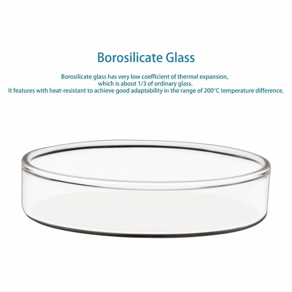 Stonylab Placa de Petri de Vidrio Borosilicato 60x15 mm Paquete 5 Esterilizable Autoclave Laboratorio