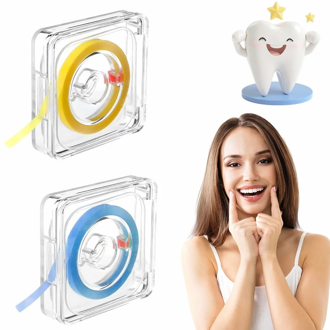 Papel De Lija Dental 6 Metros Doble Cara, Lima Dental Para Dientes, Herramienta Cuidado Bucal Limpieza Profunda 30μ