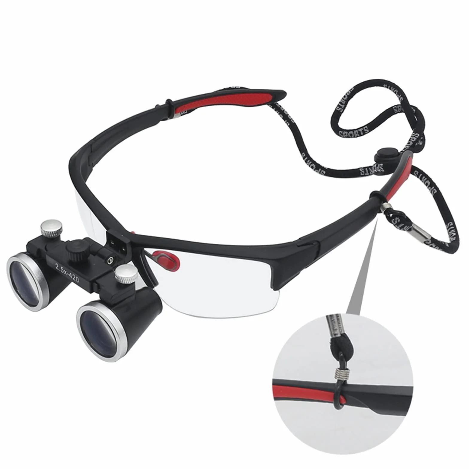 Lupas binoculares quirúrgicas Vidrio óptico 2.5X 3.5X para cirugía dental