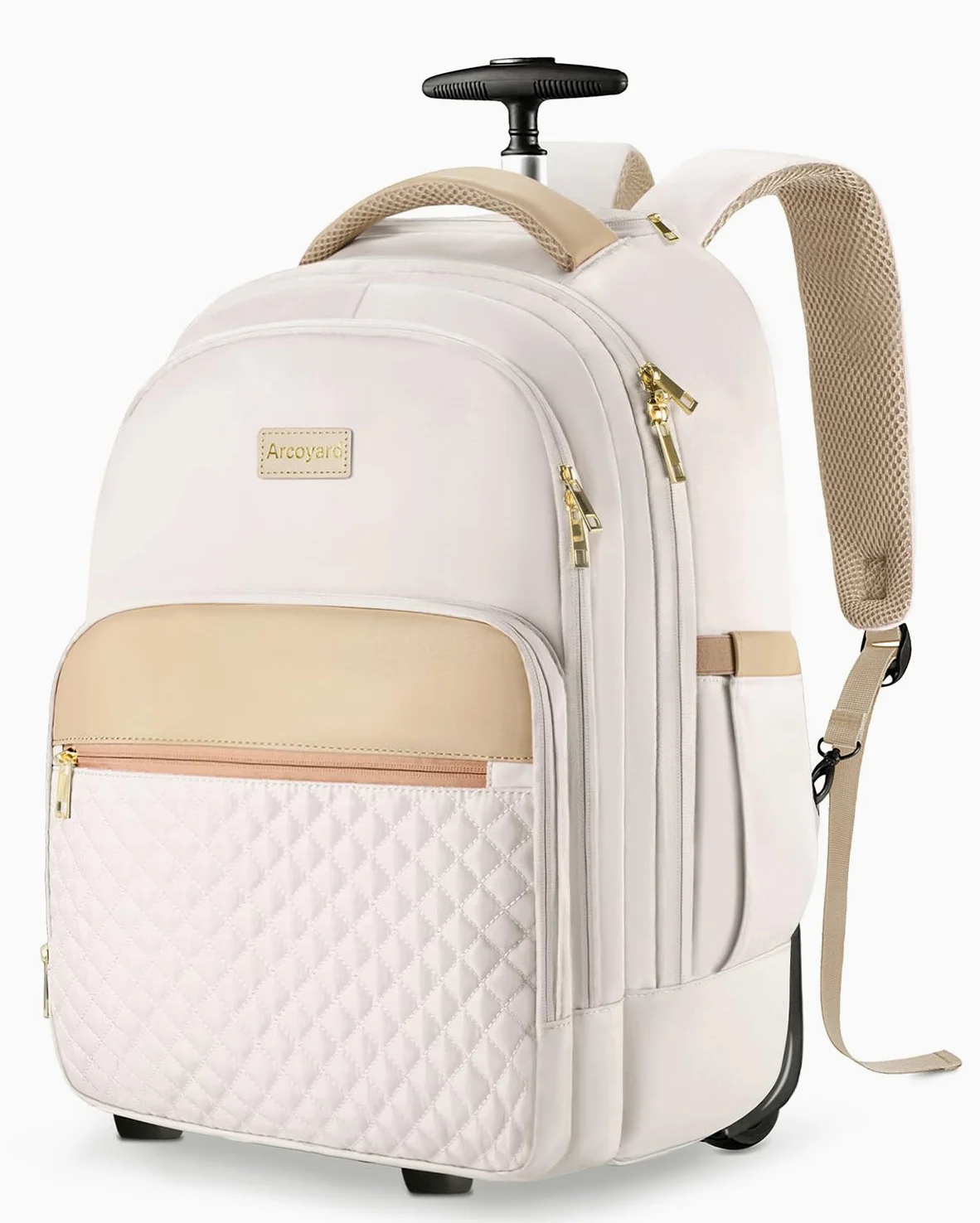 Arcoyard Mochila con ruedas para adultos, mochila con ruedas para mujer, mochila de viaje con ruedas