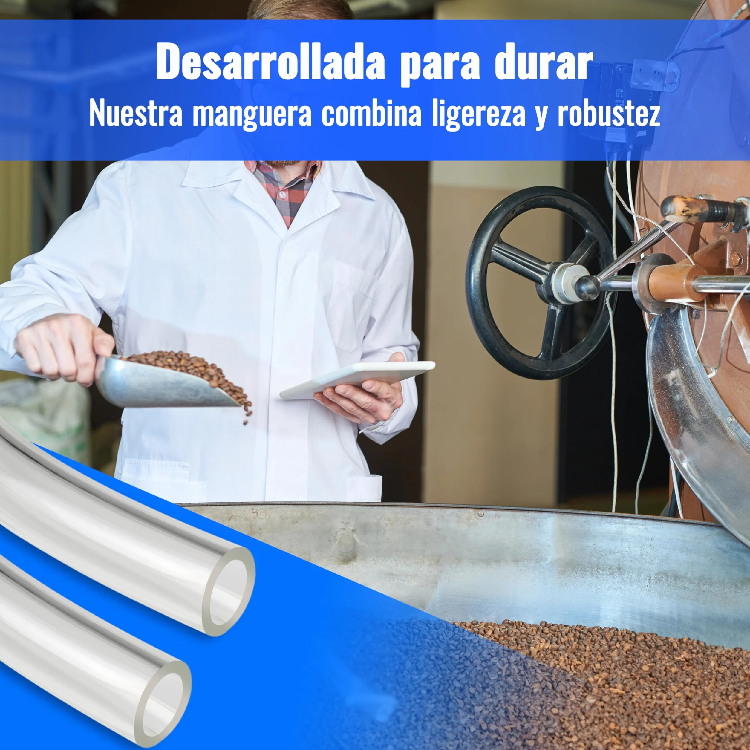 Poppstar Manguera transparente PVC 5m 5/8 mm -5°C a +65°C 2 bar para agua comestible