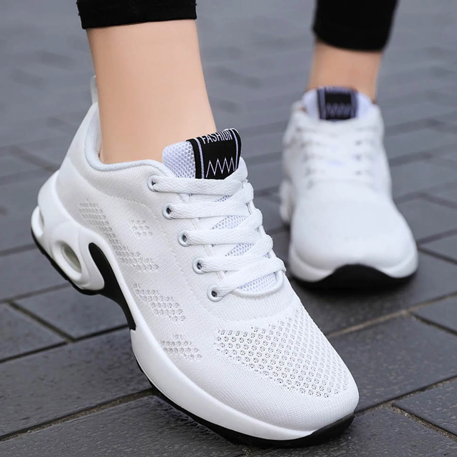 AioTio Zapatos para Caminar Mujeres Antideslizante Atlético Zapatillas Amortiguación de Aire Malla de Moda Ligero Soporte para el Arco Zapatos Informales