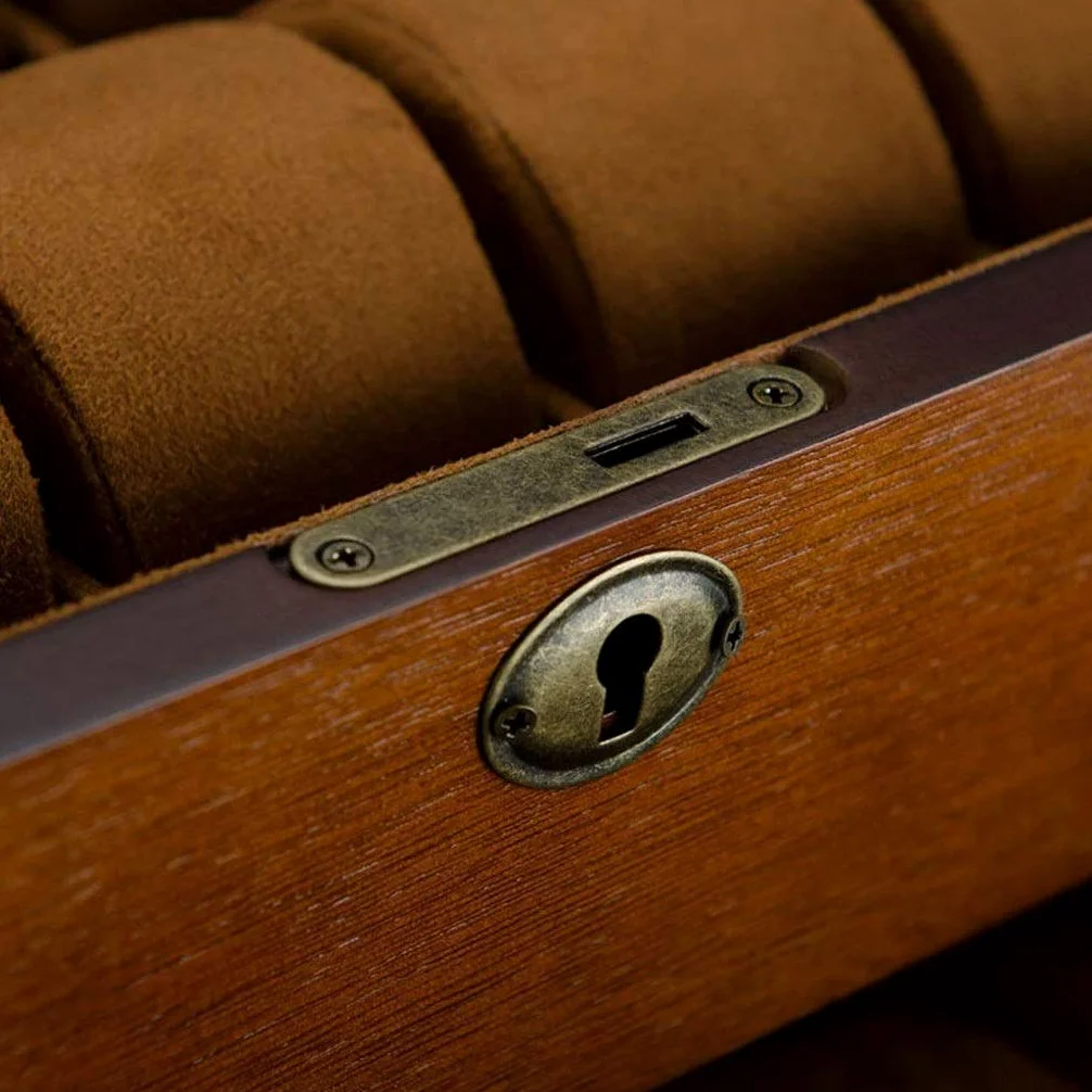 XBTGS Caja de reloj de madera con 20 ranuras para hombre, organizador de relojes para hombres y mujeres, estuche de almacenamiento de joyas,