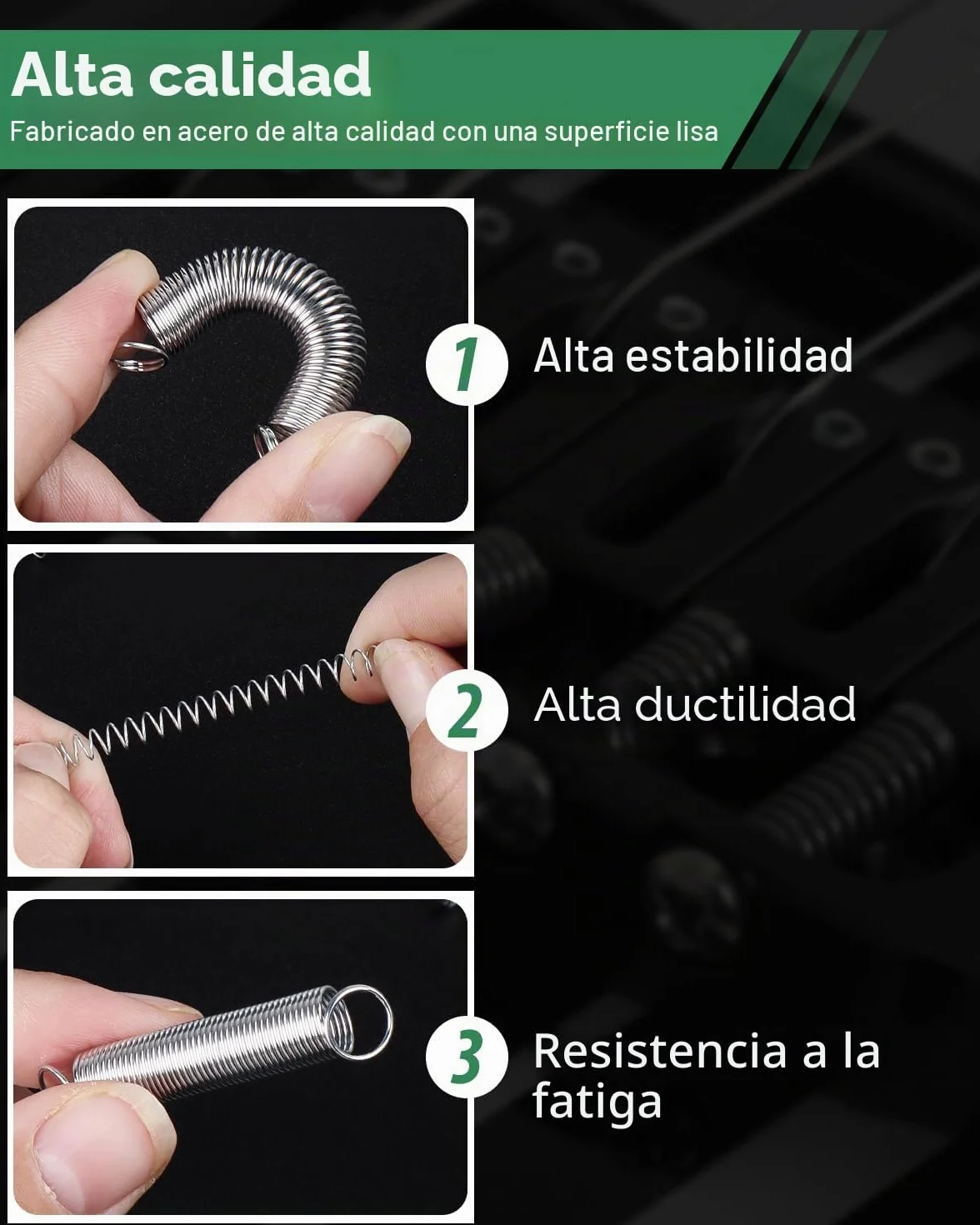 Surtido de 200 muelles de tracción, acero inoxidable, 20 tamaños, kit de resortes con caja