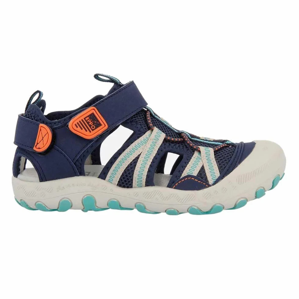 GIOSEPPO Chanclas Deportivas Azul Marino con Detalles Naranjas para niño DEINZE