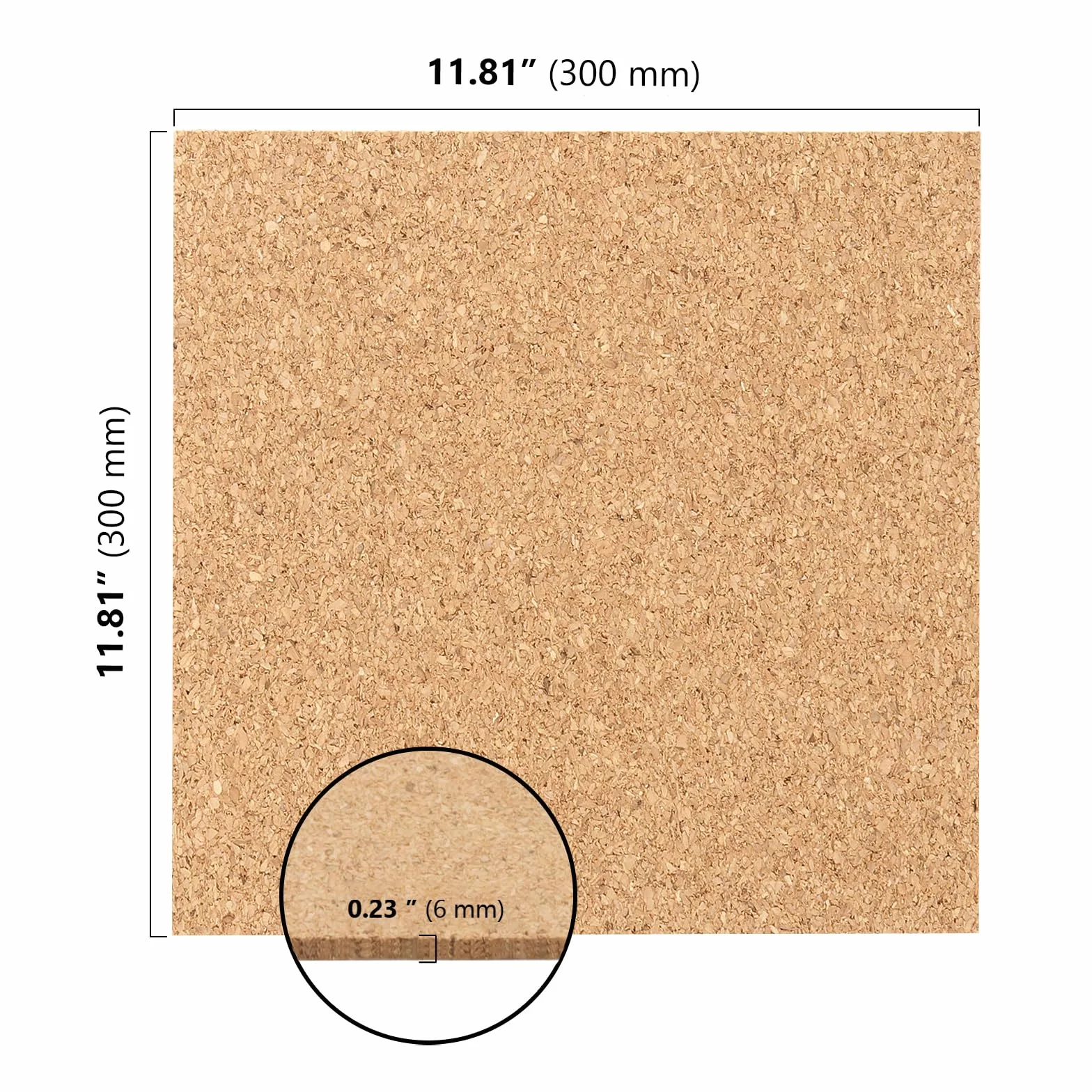 Placas de Corcho Autoadhesivas 30x30 cm 6 mm - Tablero de Corcho para Pared, Tablón de Anuncios