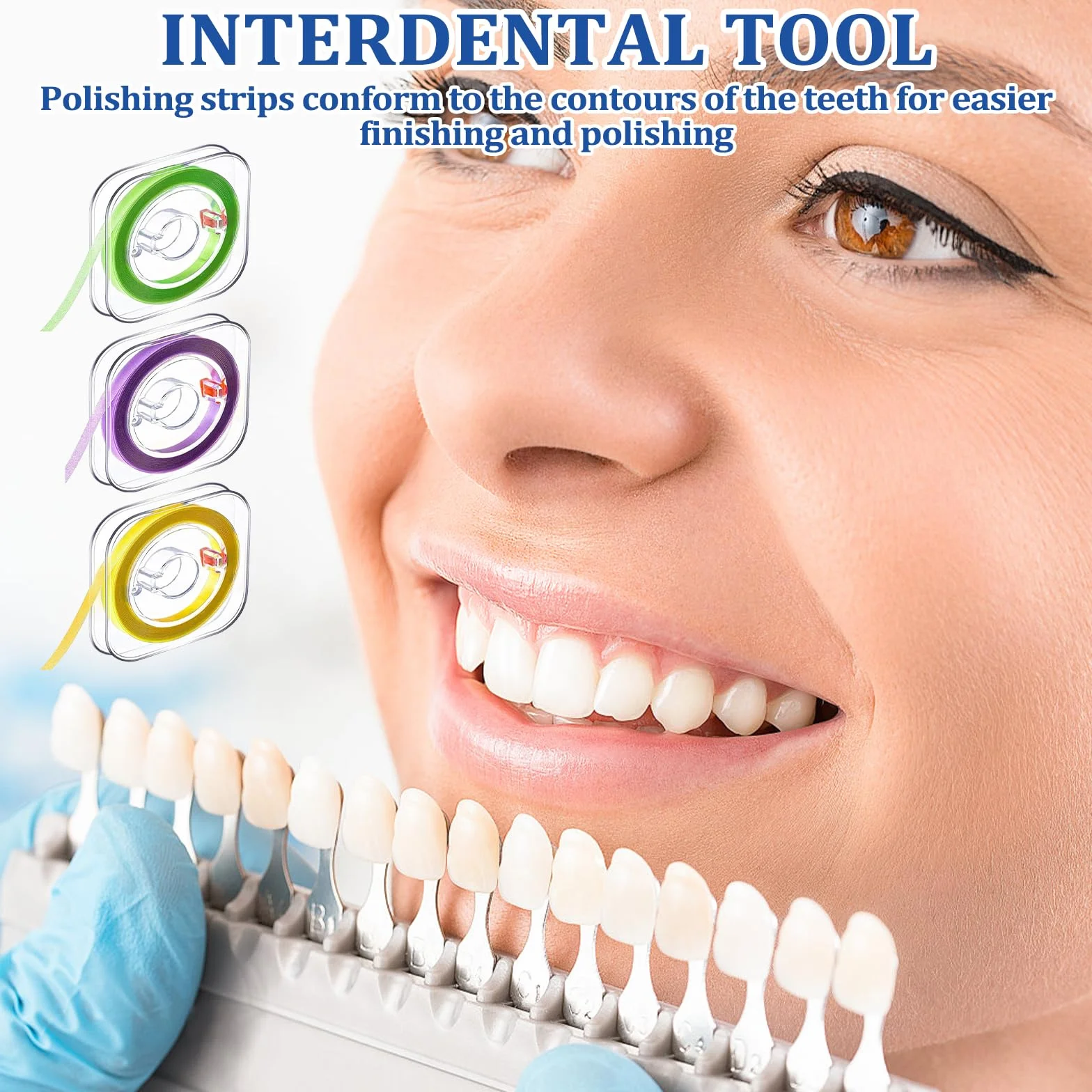 Papel de Lija Interdental Tiras de Lijado Dental 3 Volúmenes para Limpieza Bucal