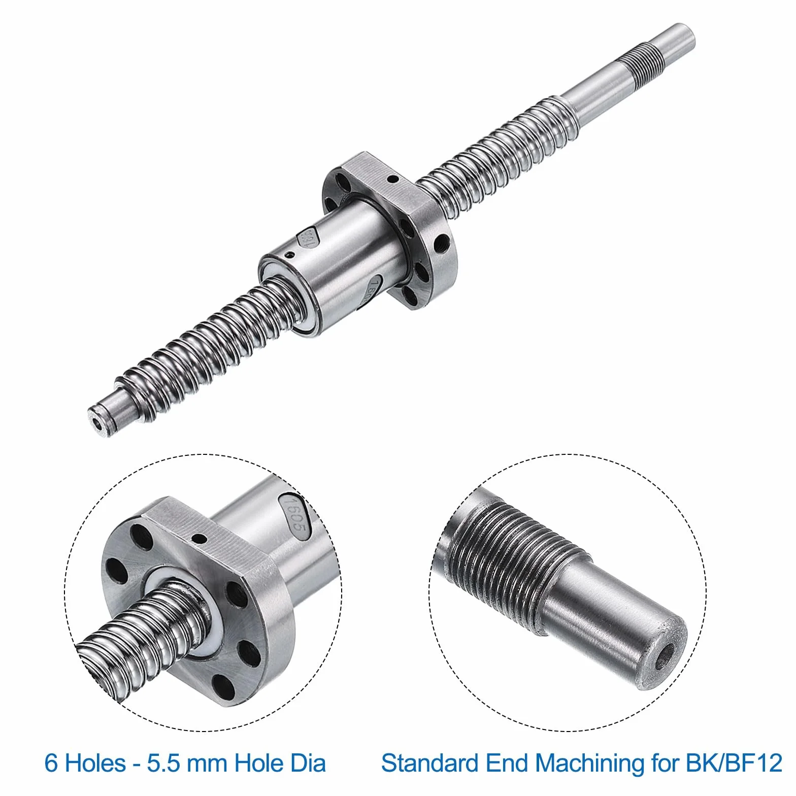 QUARKZMAN Husillo de bolas SFU1605 16mm Paso 5mm Longitud 220mm Tuerca Anti Juego