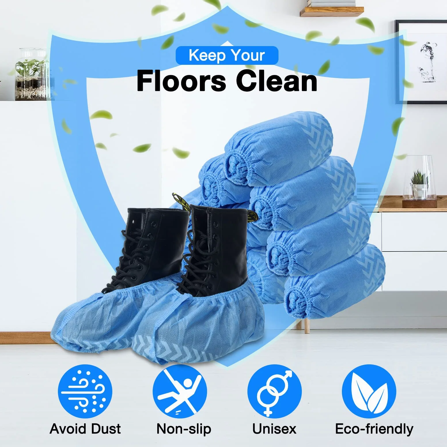 600 fundas desechables para zapatos para botas antideslizantes gruesas y extra para zapatos, fundas duraderas para botas para hombres y mujeres, prácticamente la mayoría de zapatos, color azul
