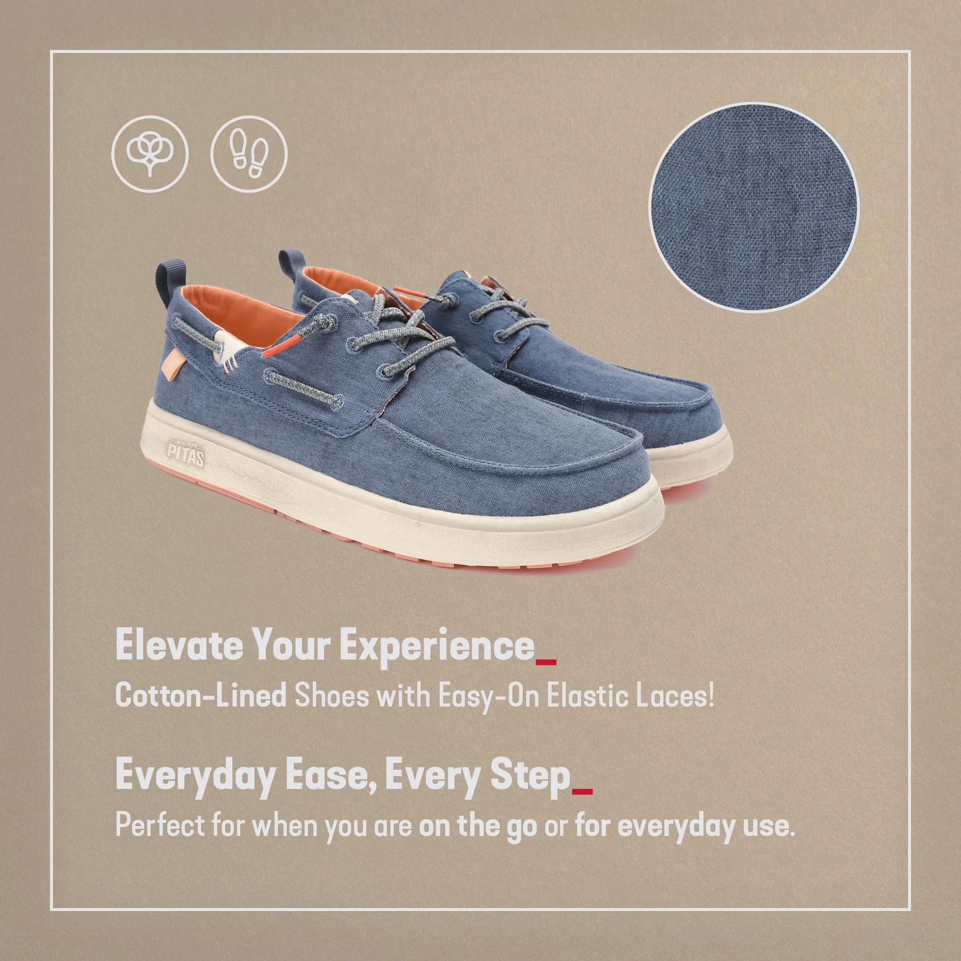 PITAS | MAUI Flax | Mocasines de Hombre para el Verano | Zapatillas de Hombre | Náuticos de Hombre para el Verano | Deportivas y Zapatos de Walkinpitas