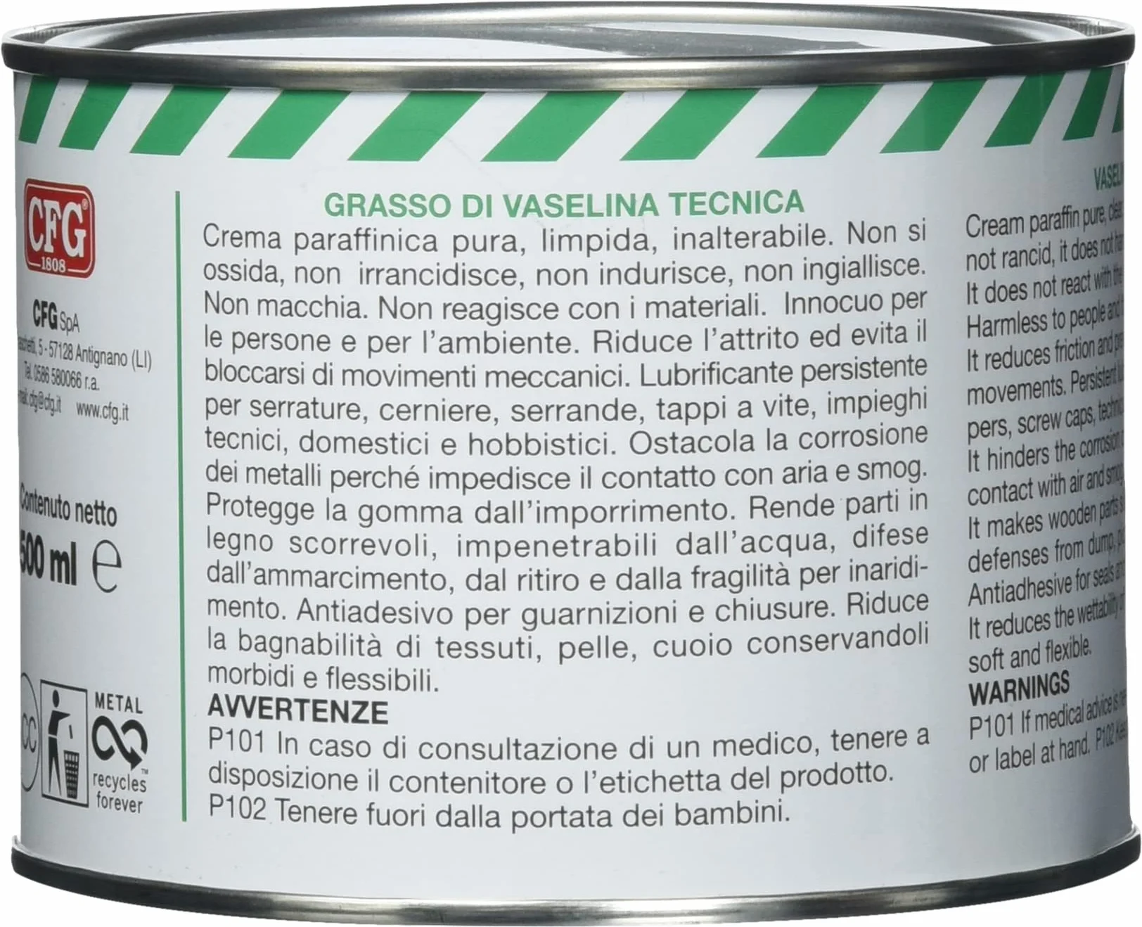 Grasa de vaselina técnica 500 ml