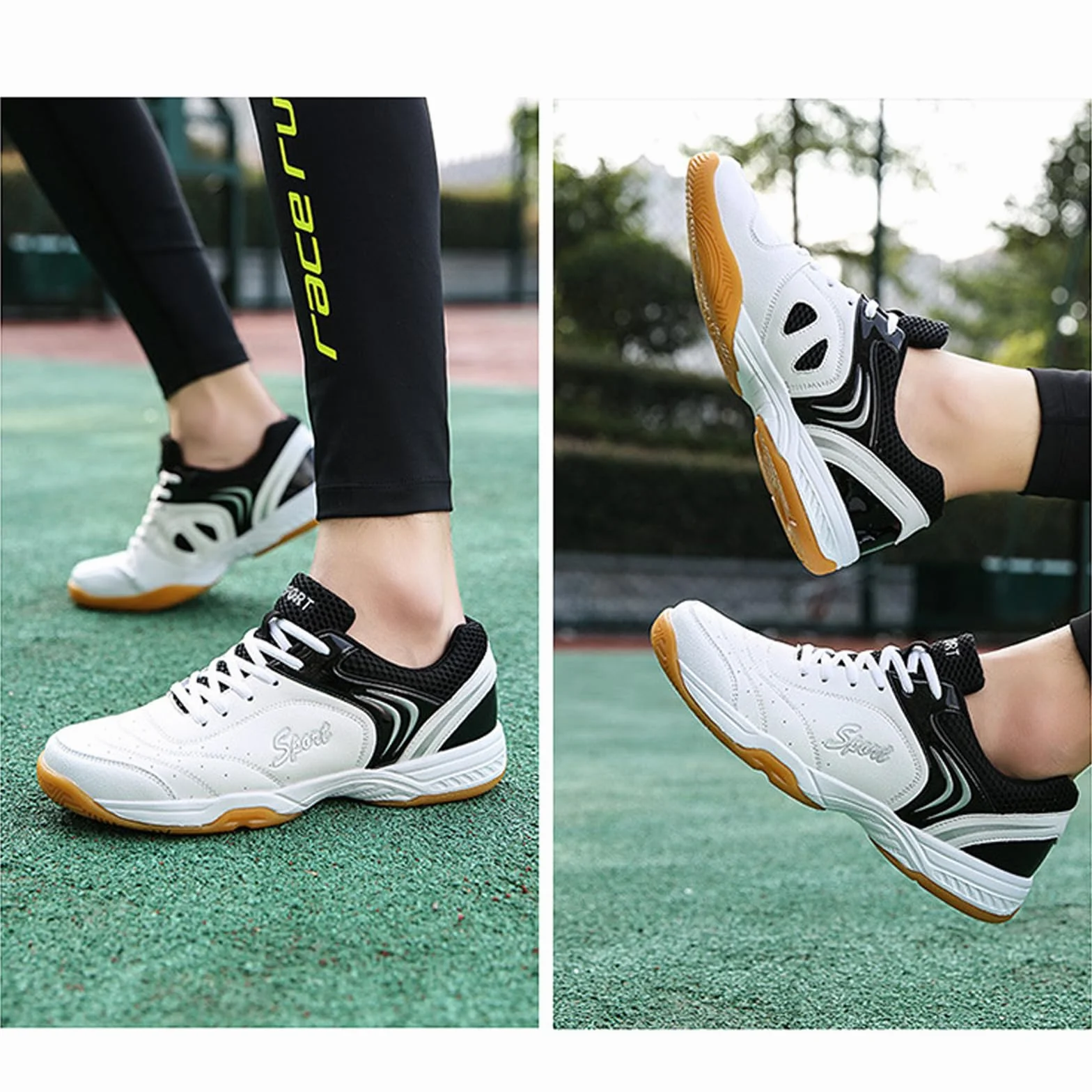 Zapatos De Tenis De Mesa,Zapatos De BáDminton,Zapatos De Pickleball para Hombre,BáDminton Zapatilla Voleibol,Prueba Resbalones,Transpirable,CóModos,para Pistas Interiores Y Exteriores