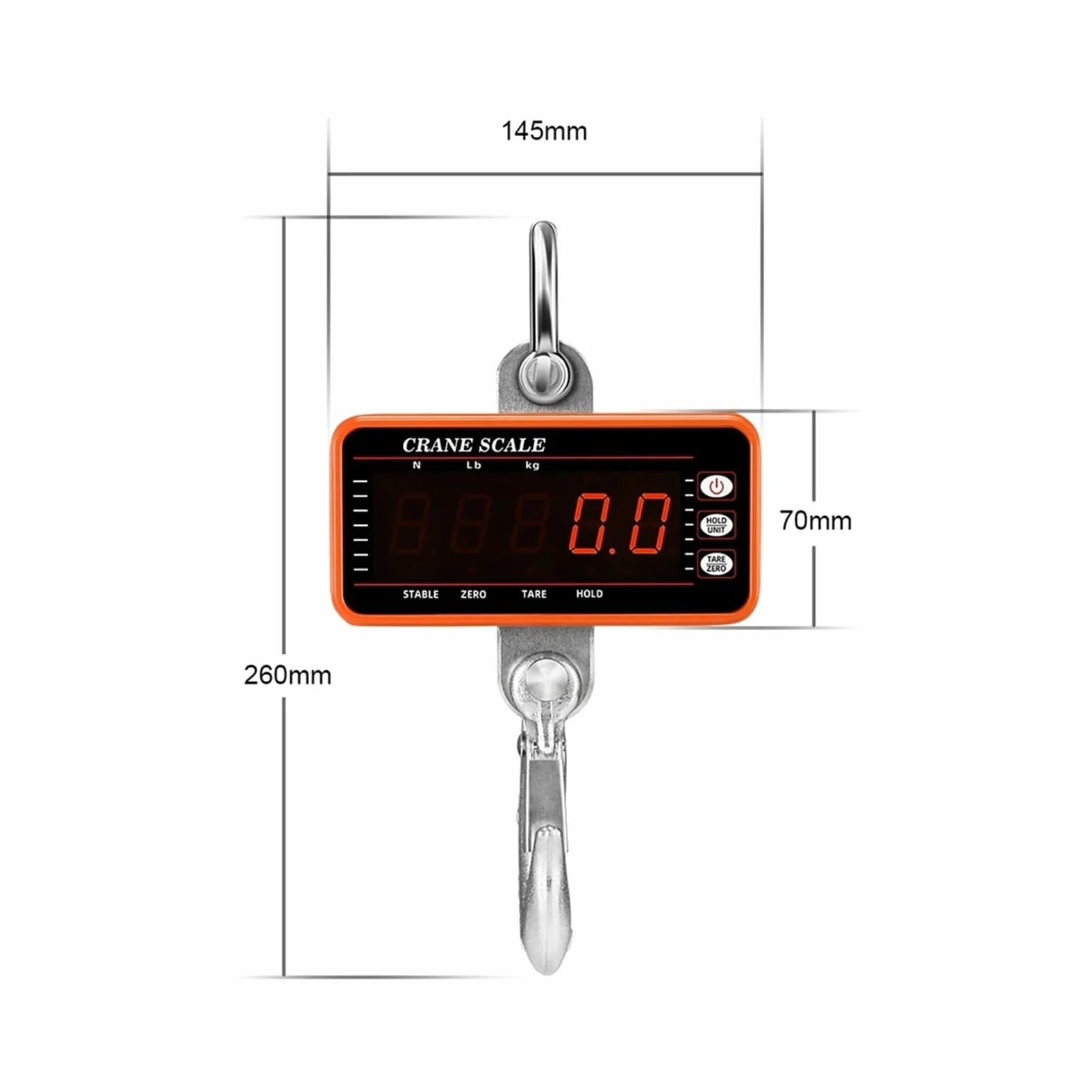 Escala colgante, 1000kg1T Báscula digital industrial colgante para grúa | Incluye pantalla digital legible, diseño portátil y construcción resistente para equipaje, viajes y pesaje portátil.