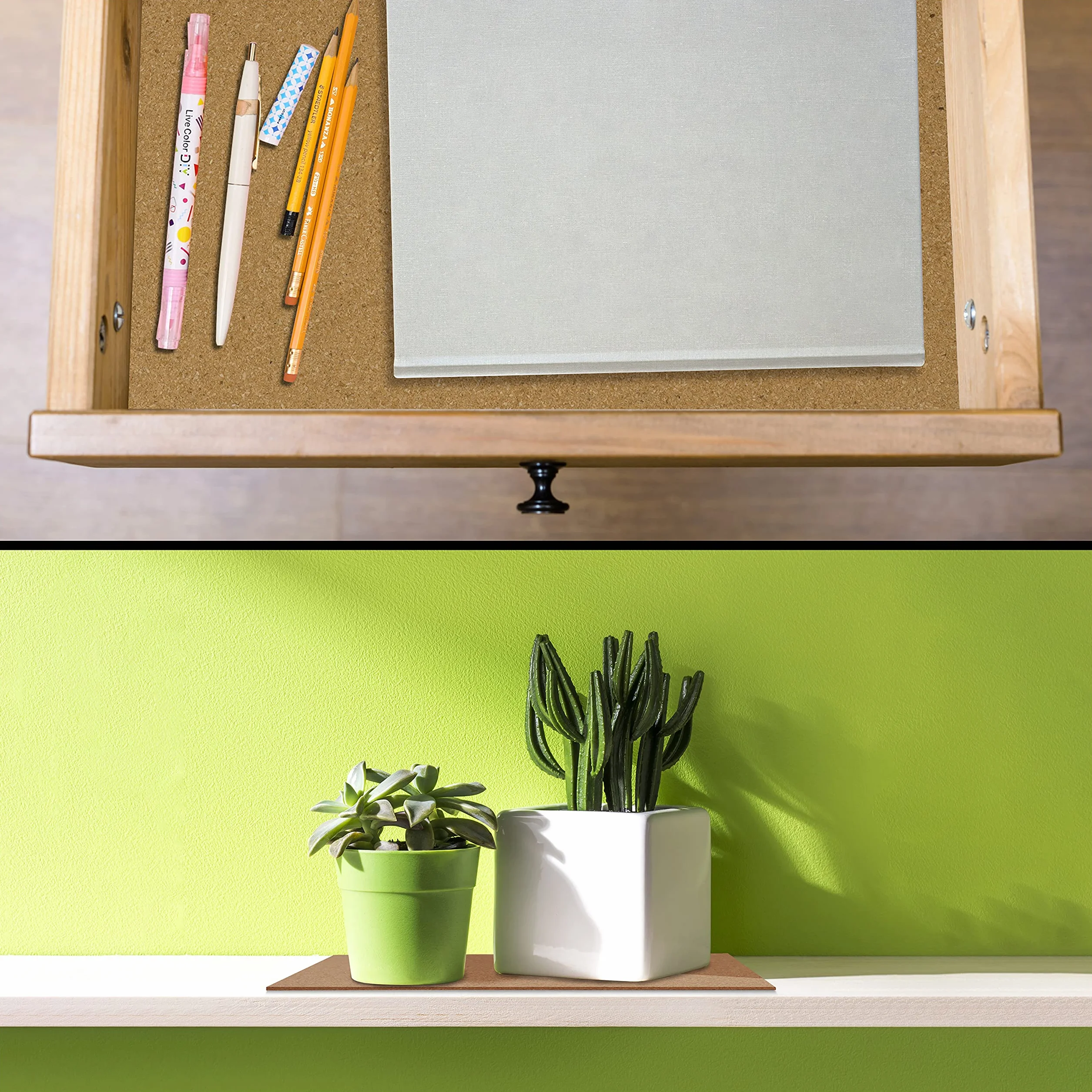 Panel Liege natural 27,8x21,4 cm 2 mm placa A4 decoración pared posavasos BELLE TE