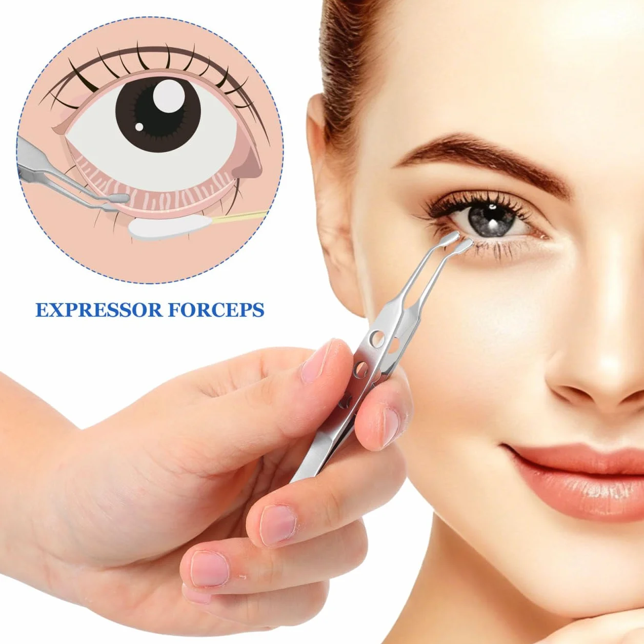 OSALADI Pinzas De Masaje De Párpado De Acero Inoxidable Profesional Herramientas Para Ojos Secos