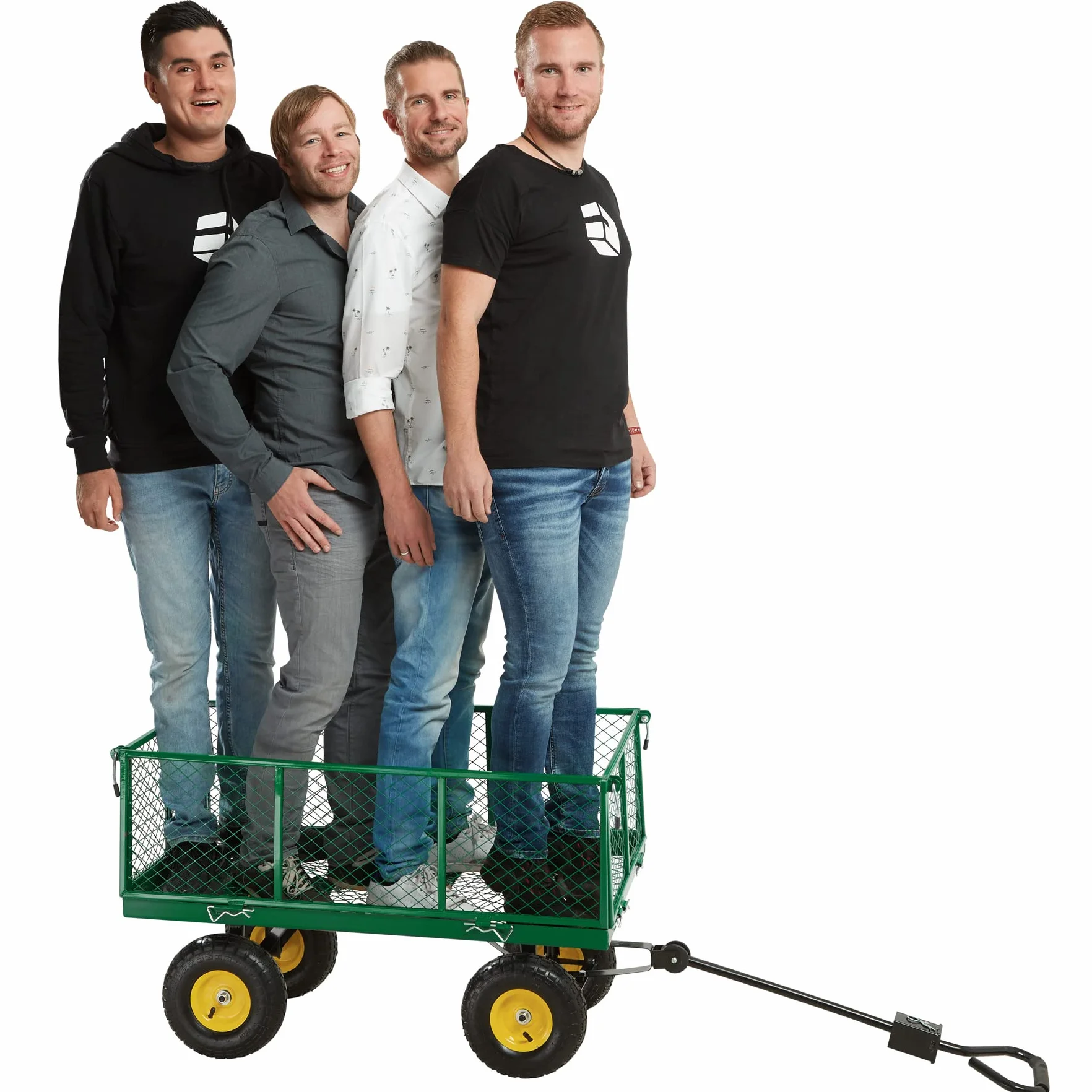 Tectake 401418 Carrito de Transporte con Bandeja 550kg Metal 114x52x65 cm
