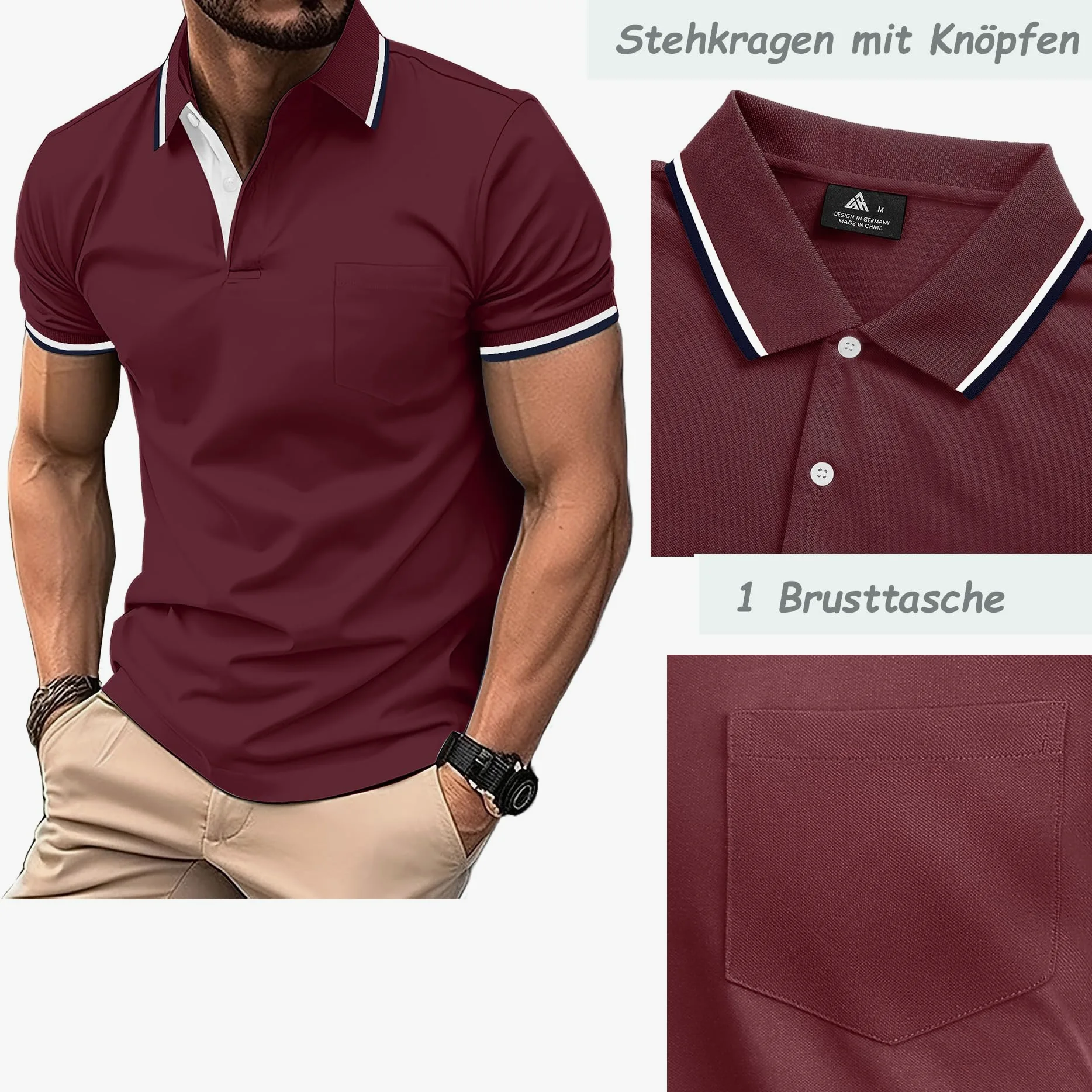 LLdress Polo para Hombre Paquete de 3 Polos Manga Corta Camiseta de Golf Ligera y Transpirable T Shirt de Tenis Verano