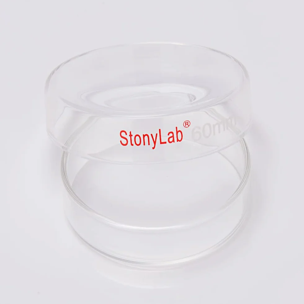 Placa de Petri Vidrio 60x15 mm Borosilicato Esterilizable Autoclave con Tapa Transparente Laboratorio