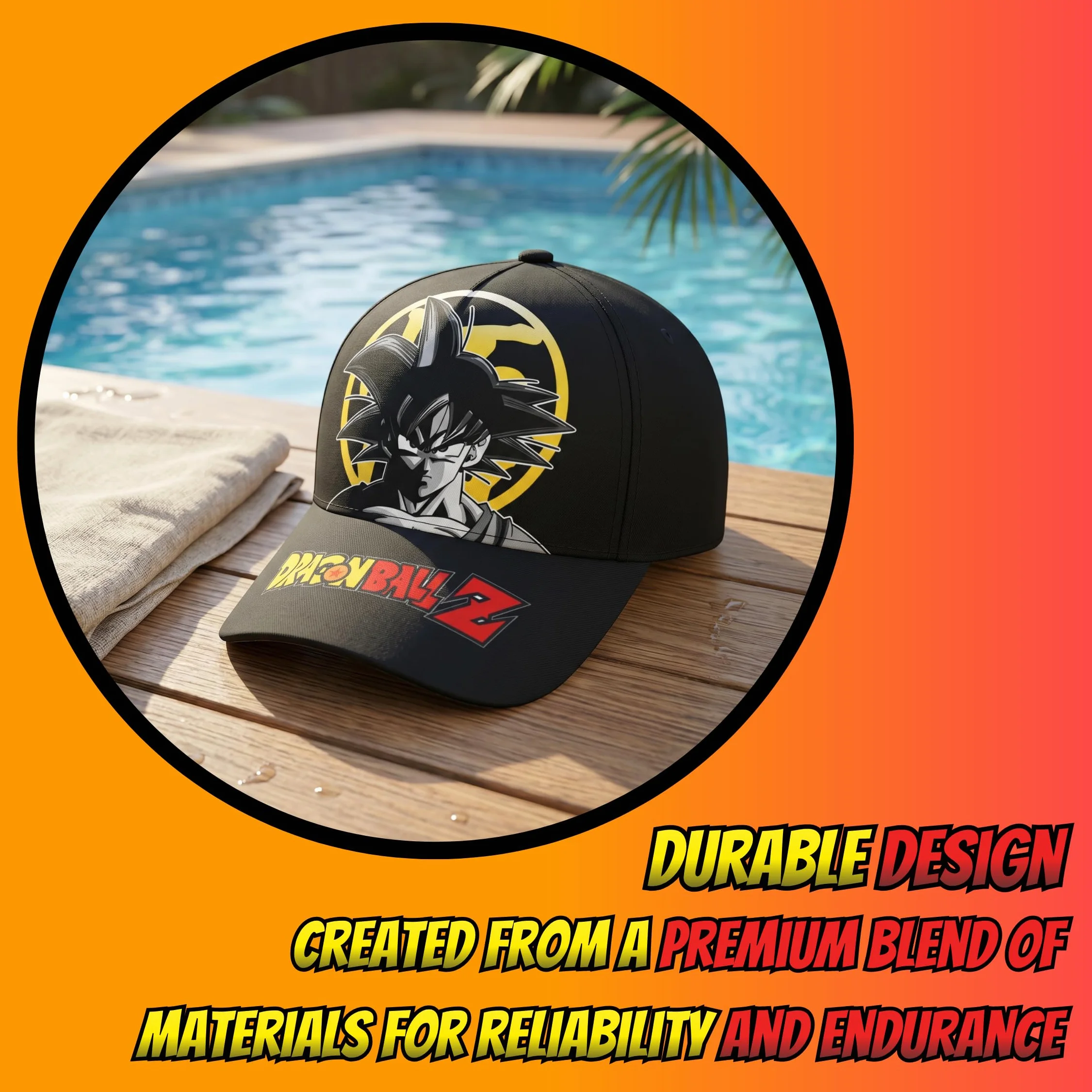 Dragon Ball Z Gorro para Niños, Diseño Goku Gorra de Beisbol, Gorra de Verano Infantil, Regalo para Niños | Negro