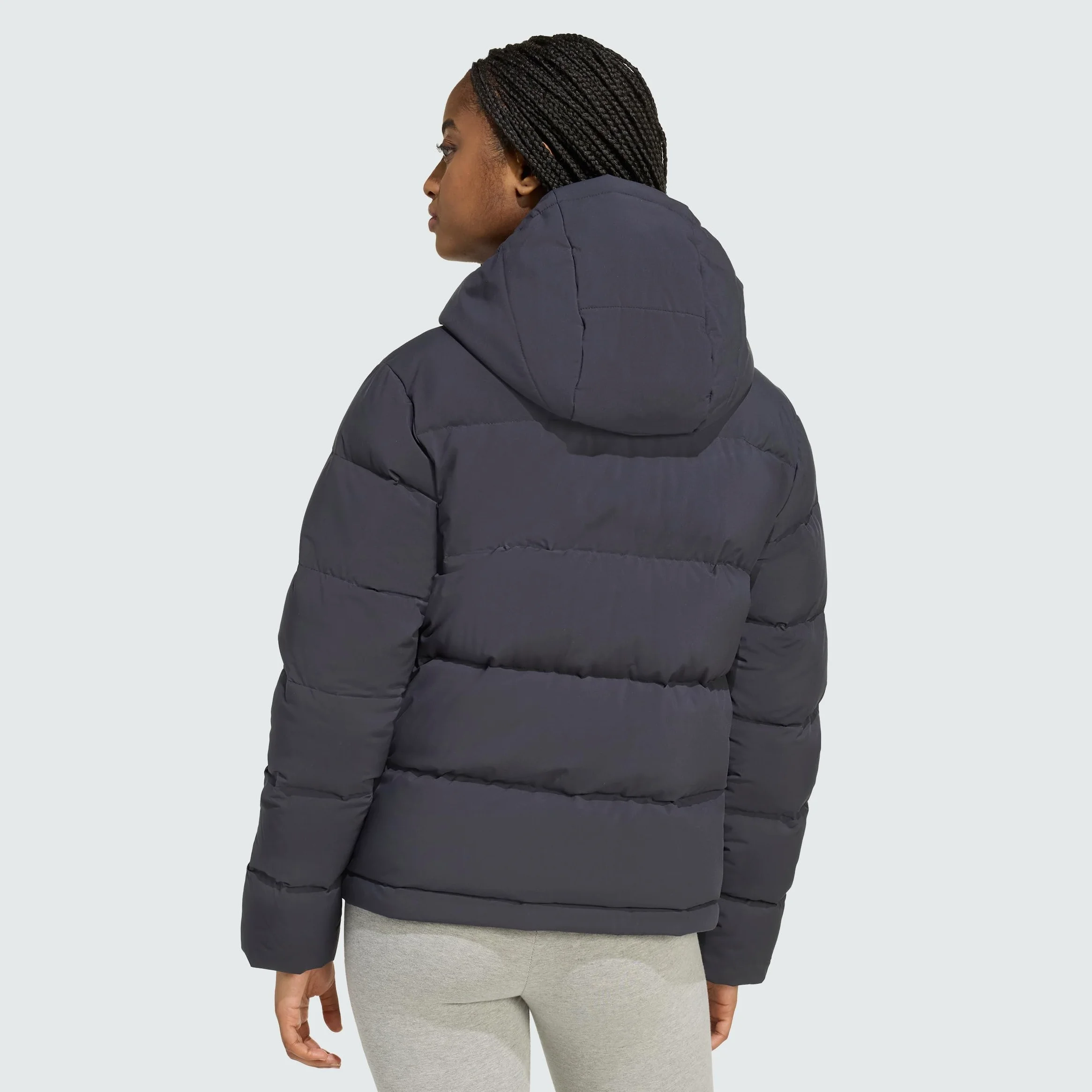 adidas Women's Chaqueta de plumón con Capucha Helionic Climawarm, Black, L