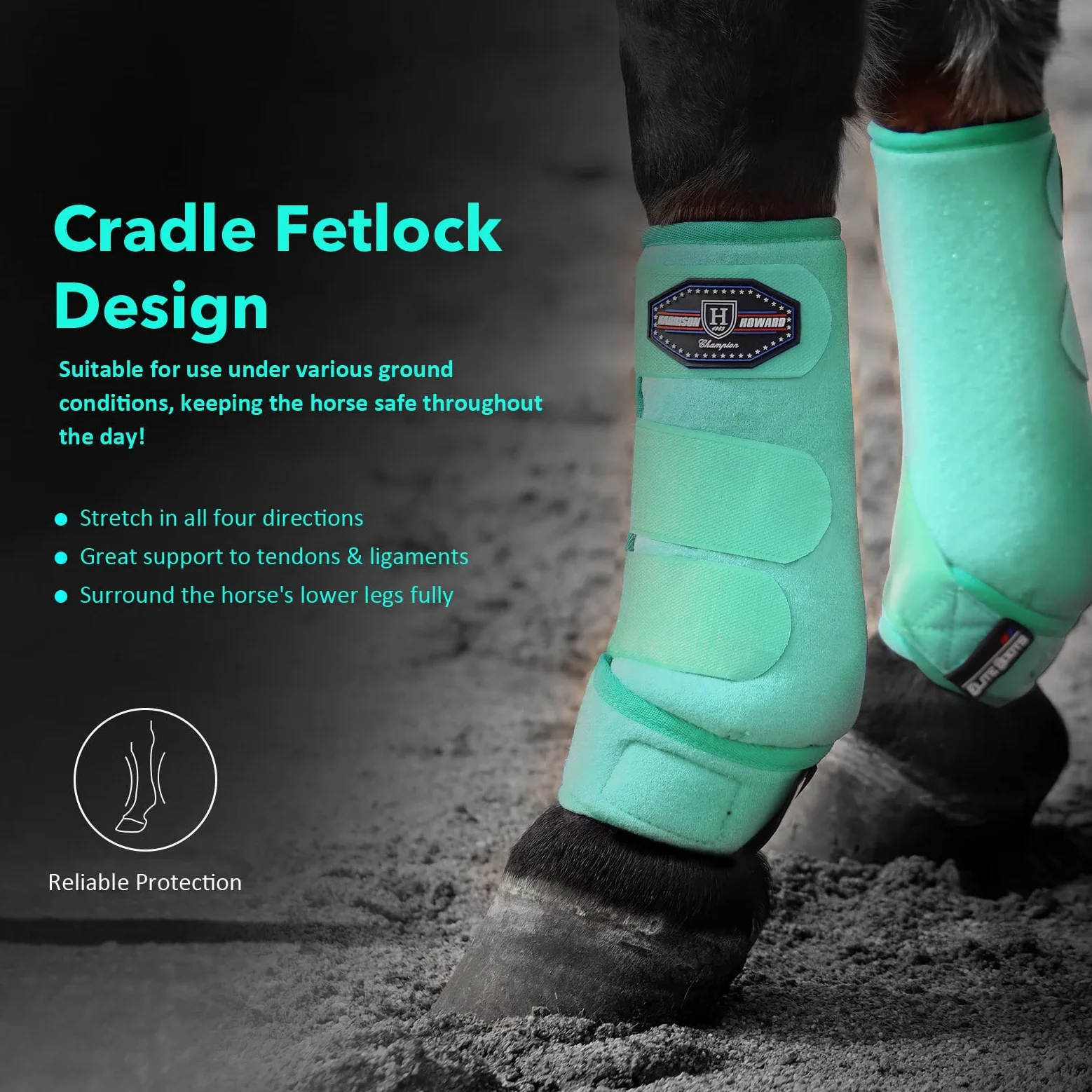 Harrison Howard Botas deportivas de caballo Excelente soporte para patas de caballo valioso paquete de 4