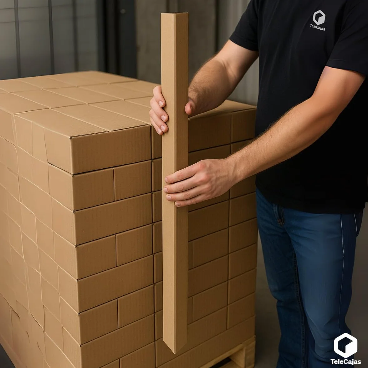 Cantoneras de cartón reciclado 120 cm x 4 cm Protectoras para palets y embalaje Pack de 12