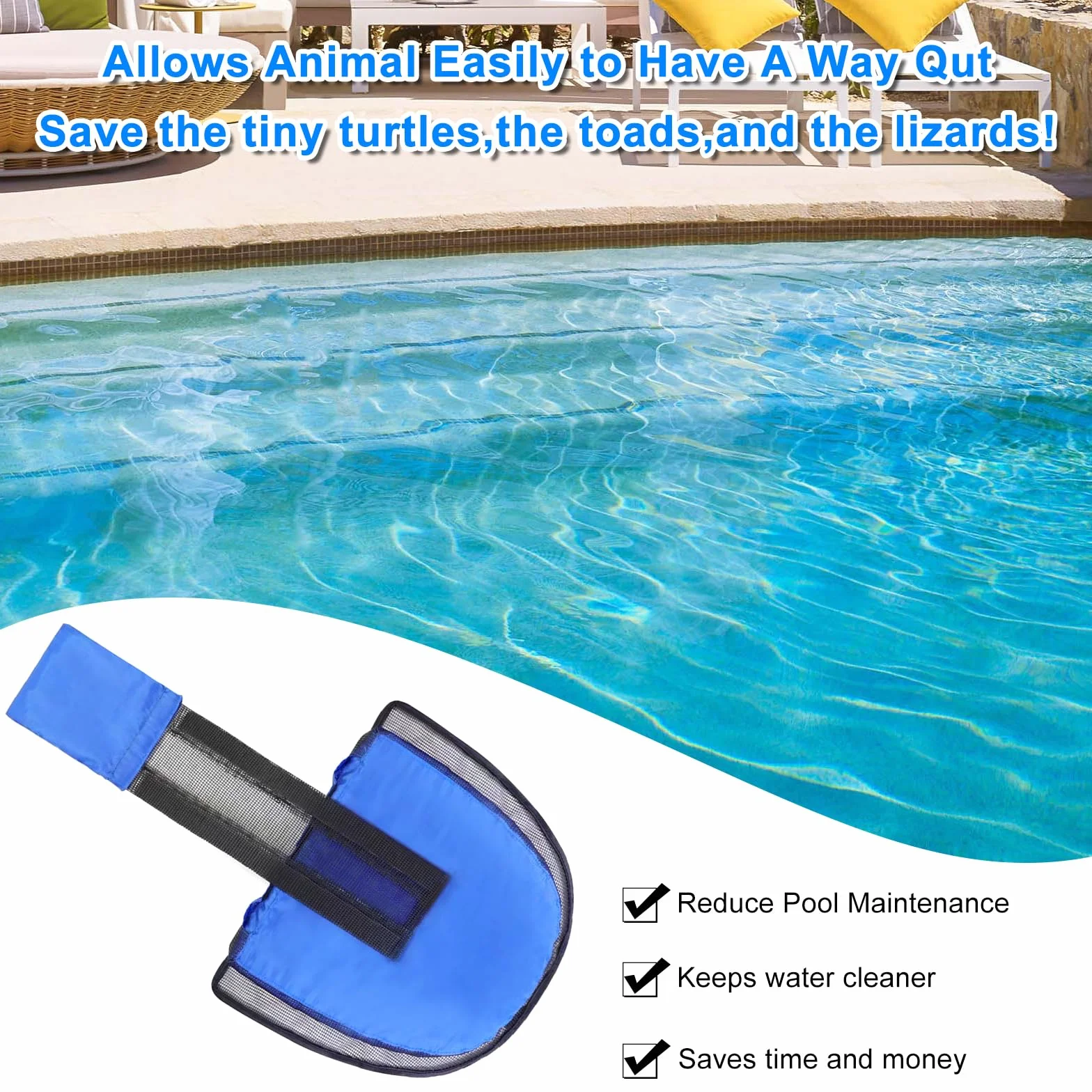 Qooloo Rampa de Rescate para Piscina, Rescate de Animales, Accesorio de Salida