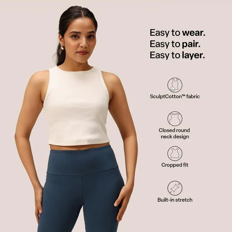 BlissClub Blissentials - Camiseta de tirantes para mujer, tejido elástico, ajuste cómodo, esencial para el día a día