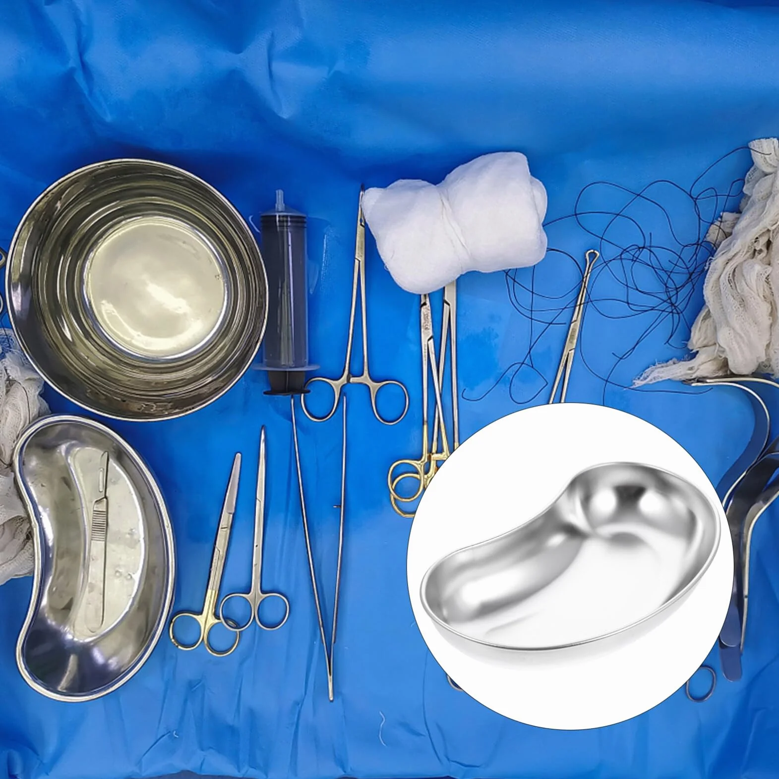 Bandeja de Acero Inoxidable para Riñonera Lavabo Emesis Instrumentos de Laboratorio Dental Quirúrgicas Médicas