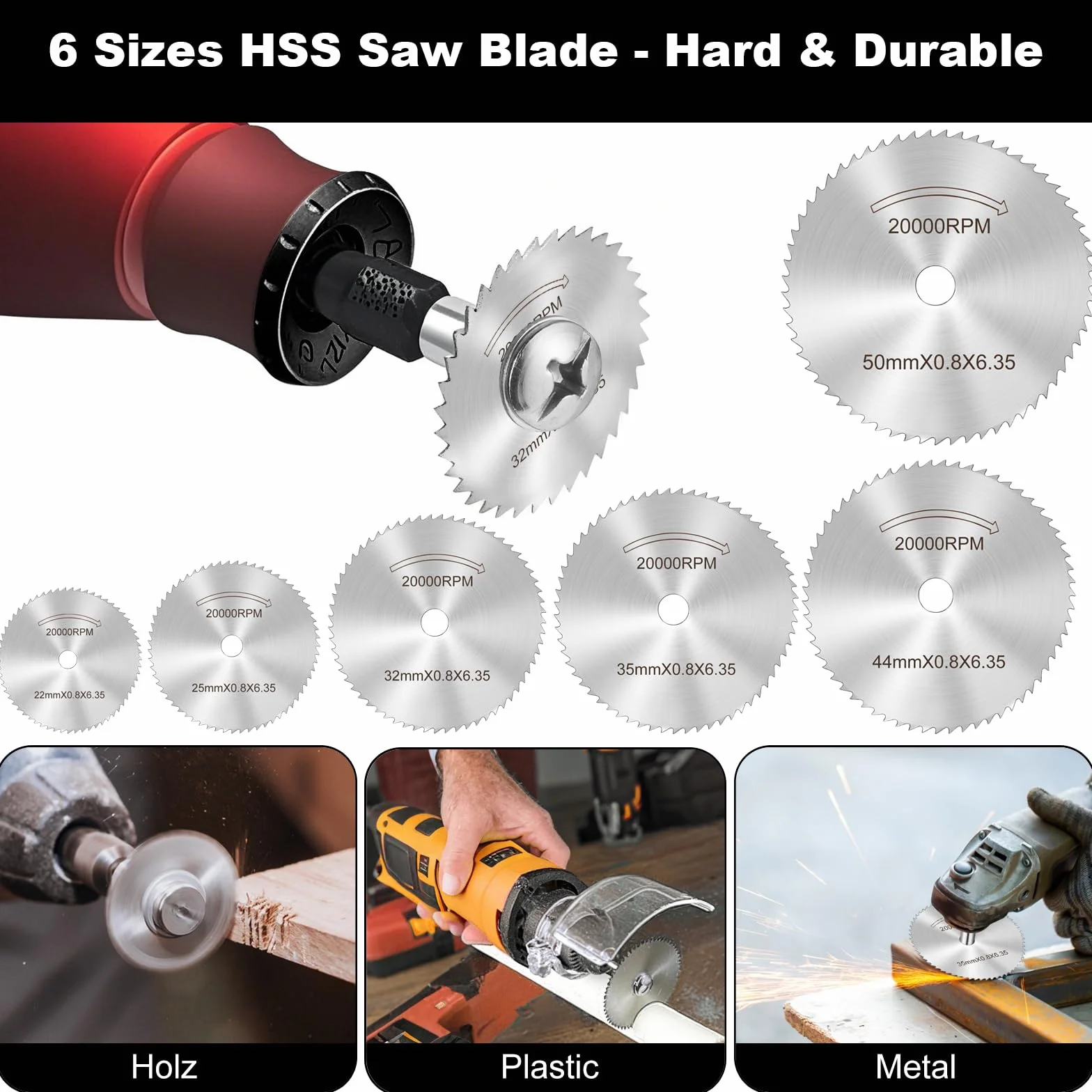Discos de Corte Metal 98 Piezas, Hoja de Sierra Circular 1/8" Mandril para Herramientas Rotativas