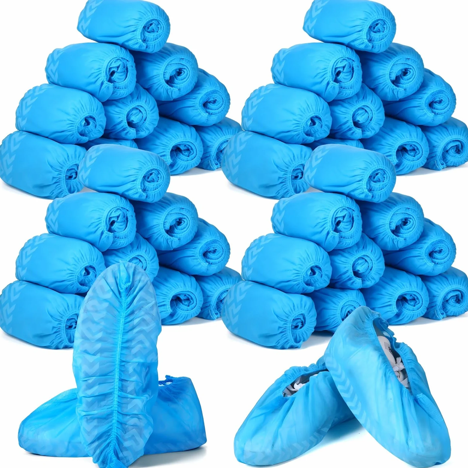 Leumoi 500 fundas desechables para zapatos de botas, antideslizantes, grandes, duraderas, no tejidas, para interiores, hogar, suelos y zapatos, talla única, color azul