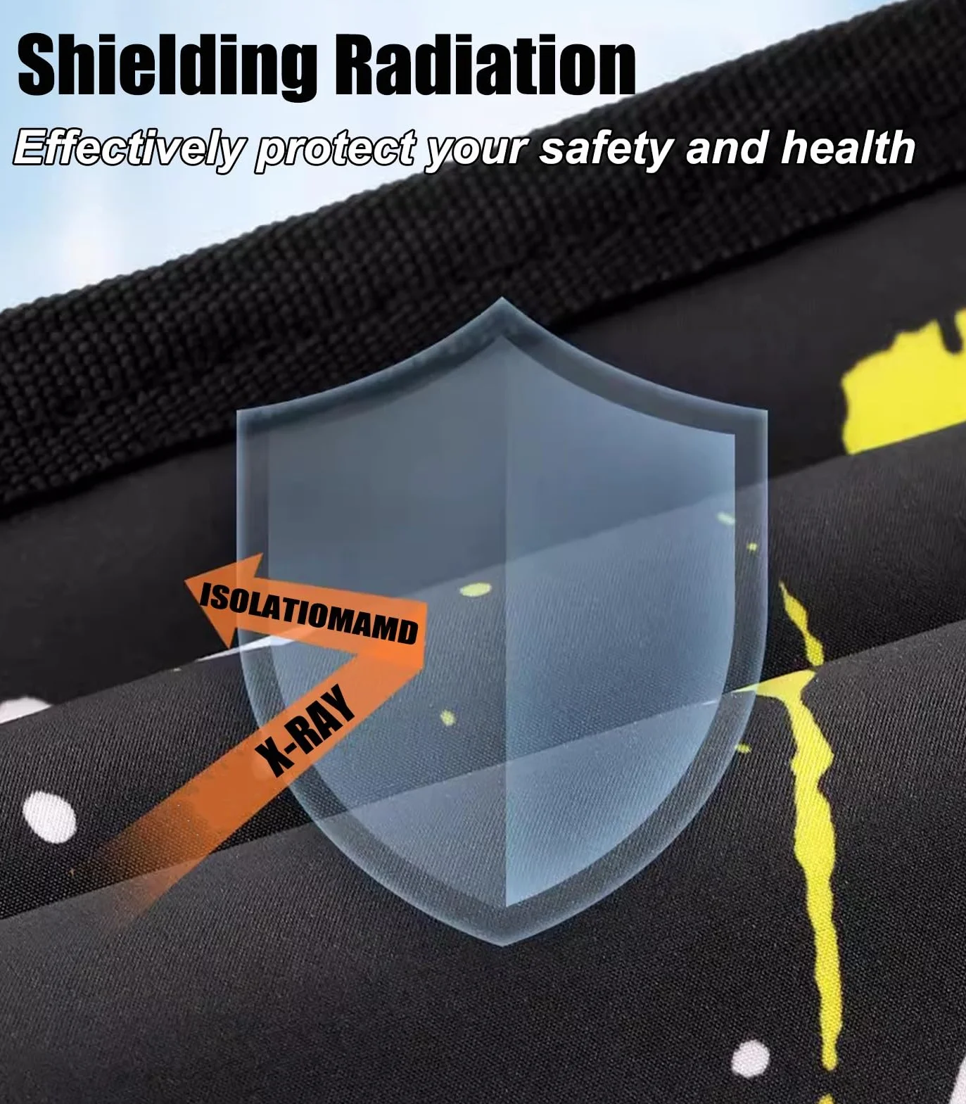 Delantal de Plomo Collar Protector de Tiroides con Protección Contra Rayos X, Negro, 0,35 mm Pb