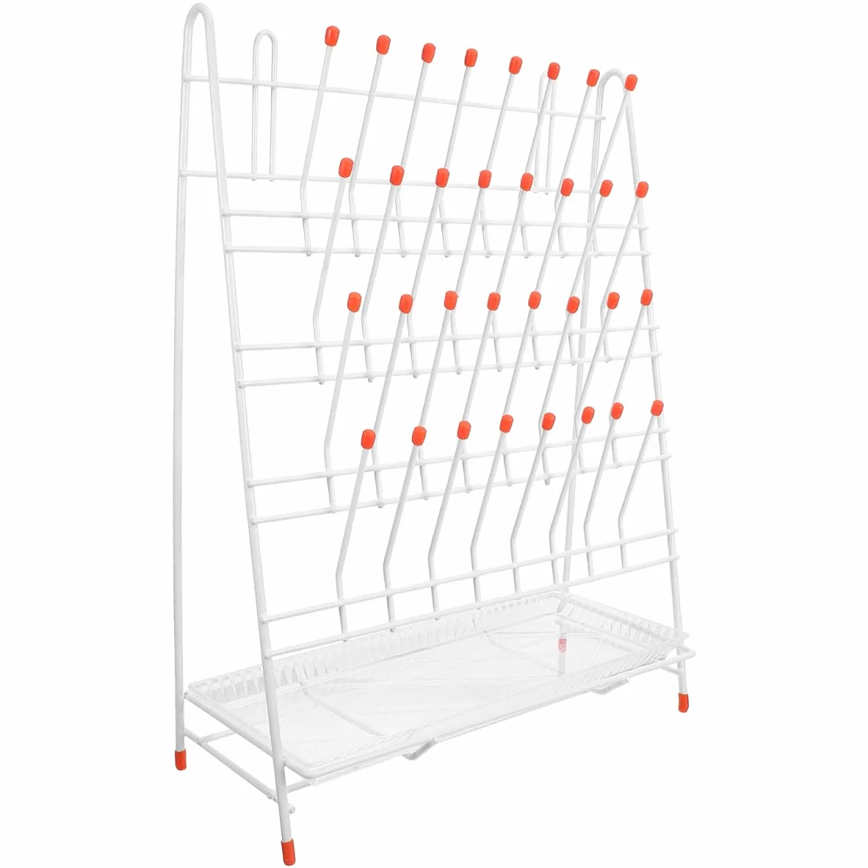 SOLUSTRE Soporte de secado para vasos de laboratorio de 32 puntos, estructura de alambre de hierro resistente