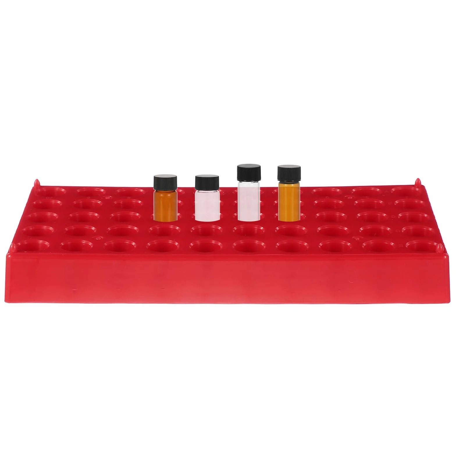 PATIKIL Soporte para Viales de 2ml para Autosamplers, 3 Bandejas Apilables de 50 Pocillos, Rojo