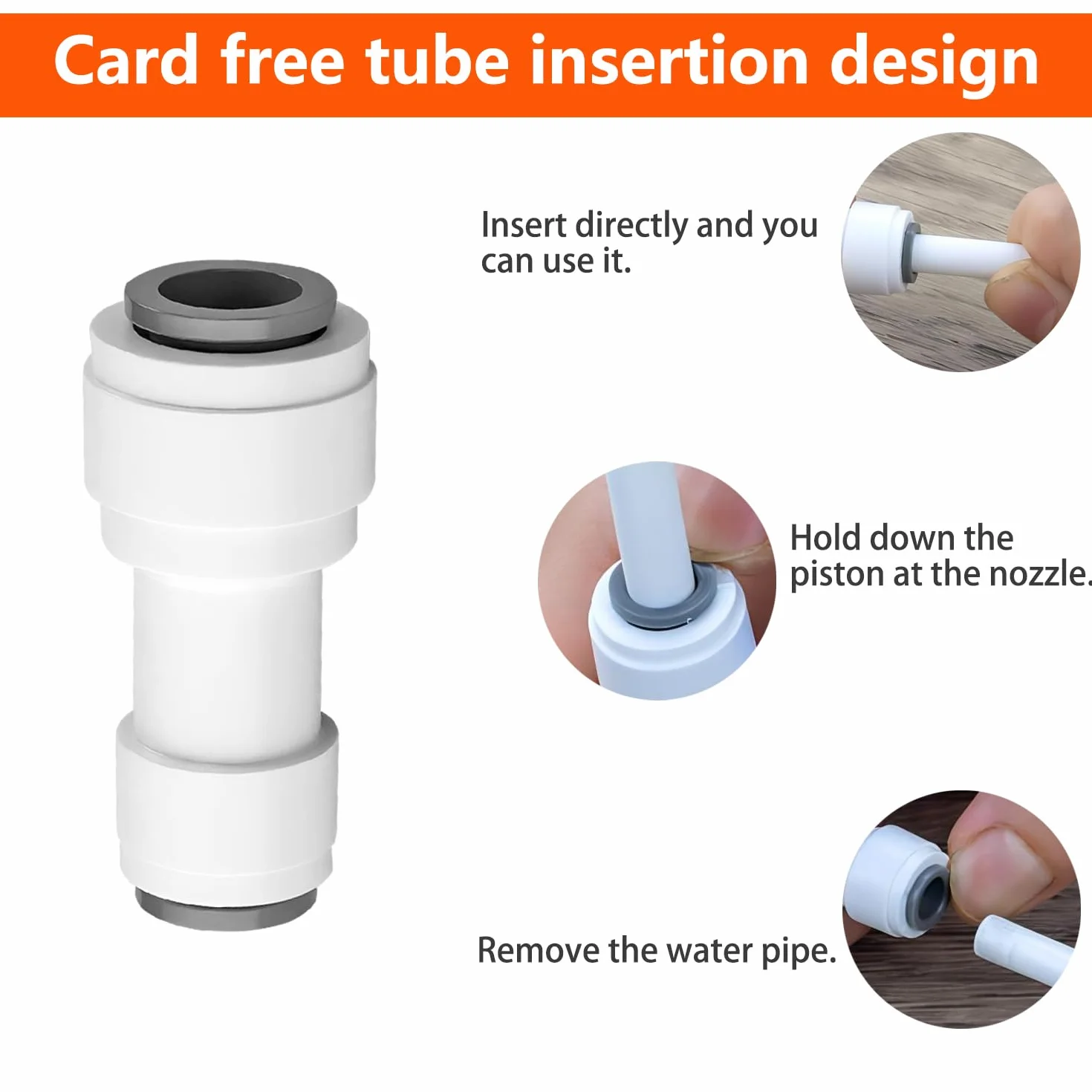 Accesorio de Filtro Agua RO, 3/8" a 1/4" Conector Rápido para Manguera Frigorífico