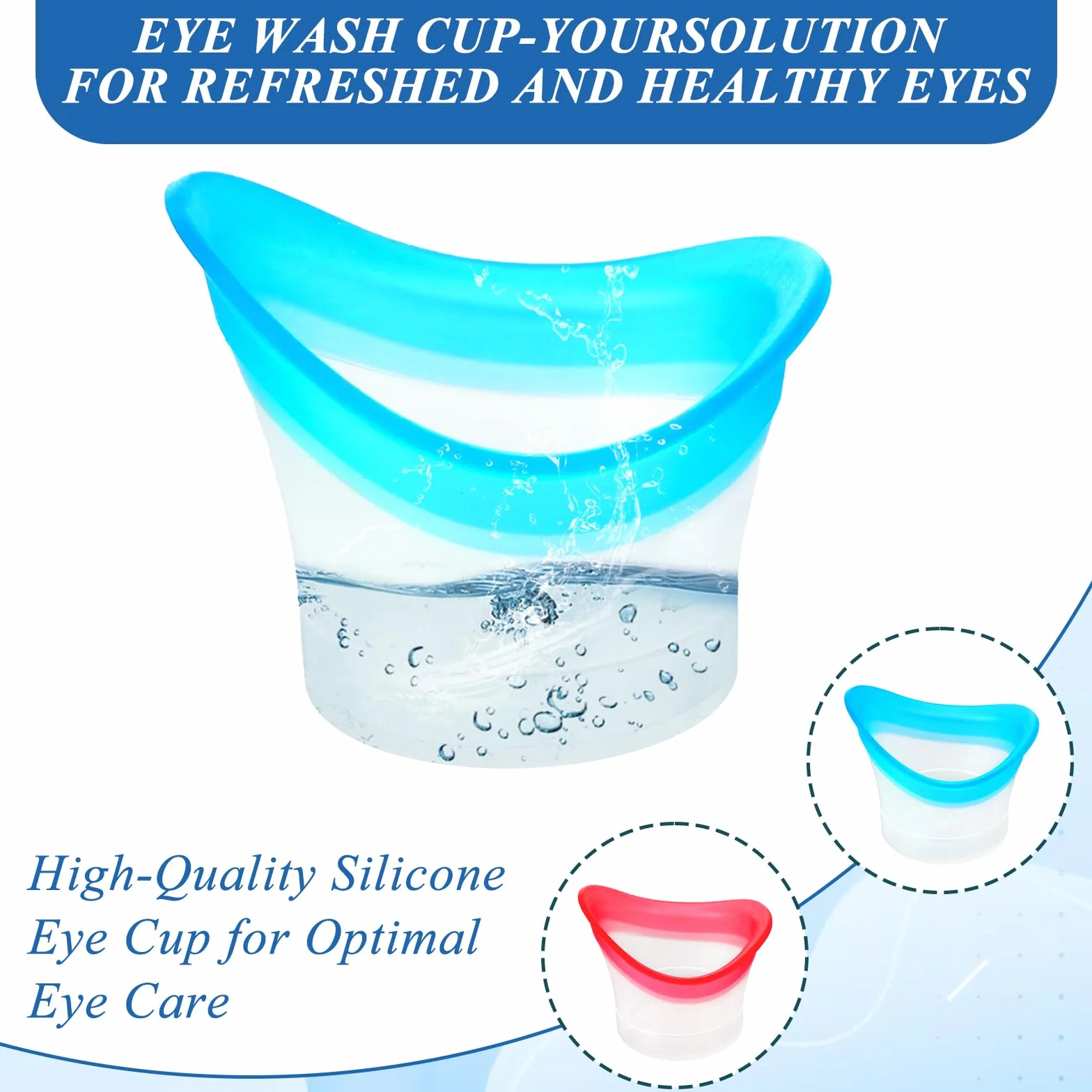 Bandeja de ducha reutilizable de silicona para lavado de ojos, 4 piezas 10ml, herramienta de limpieza portátil