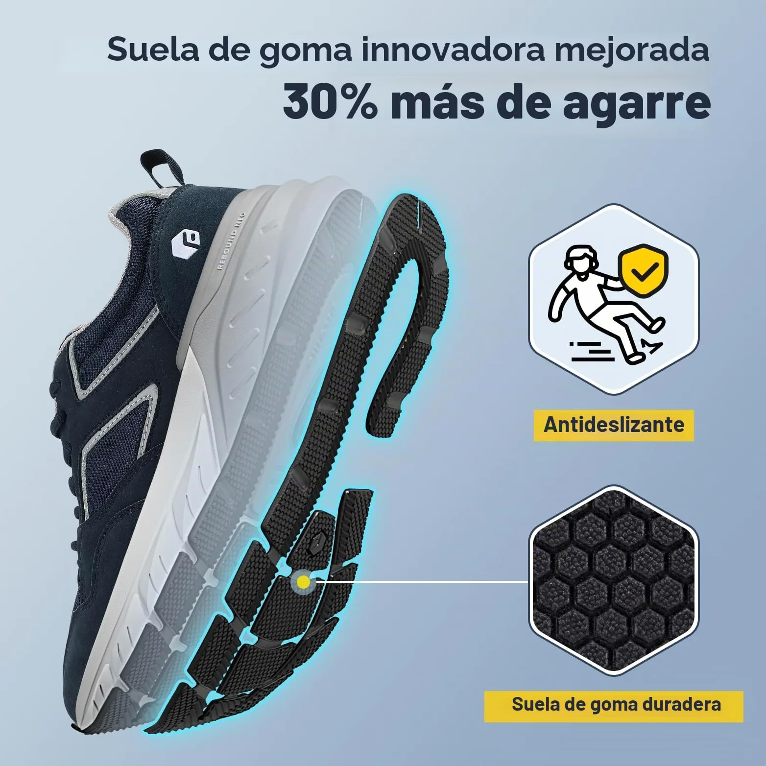 FitVille Extra Ancho Zapatillas Hombre Zapatos Deporte Antideslizantes Sneaker Running Transpirables Caminar