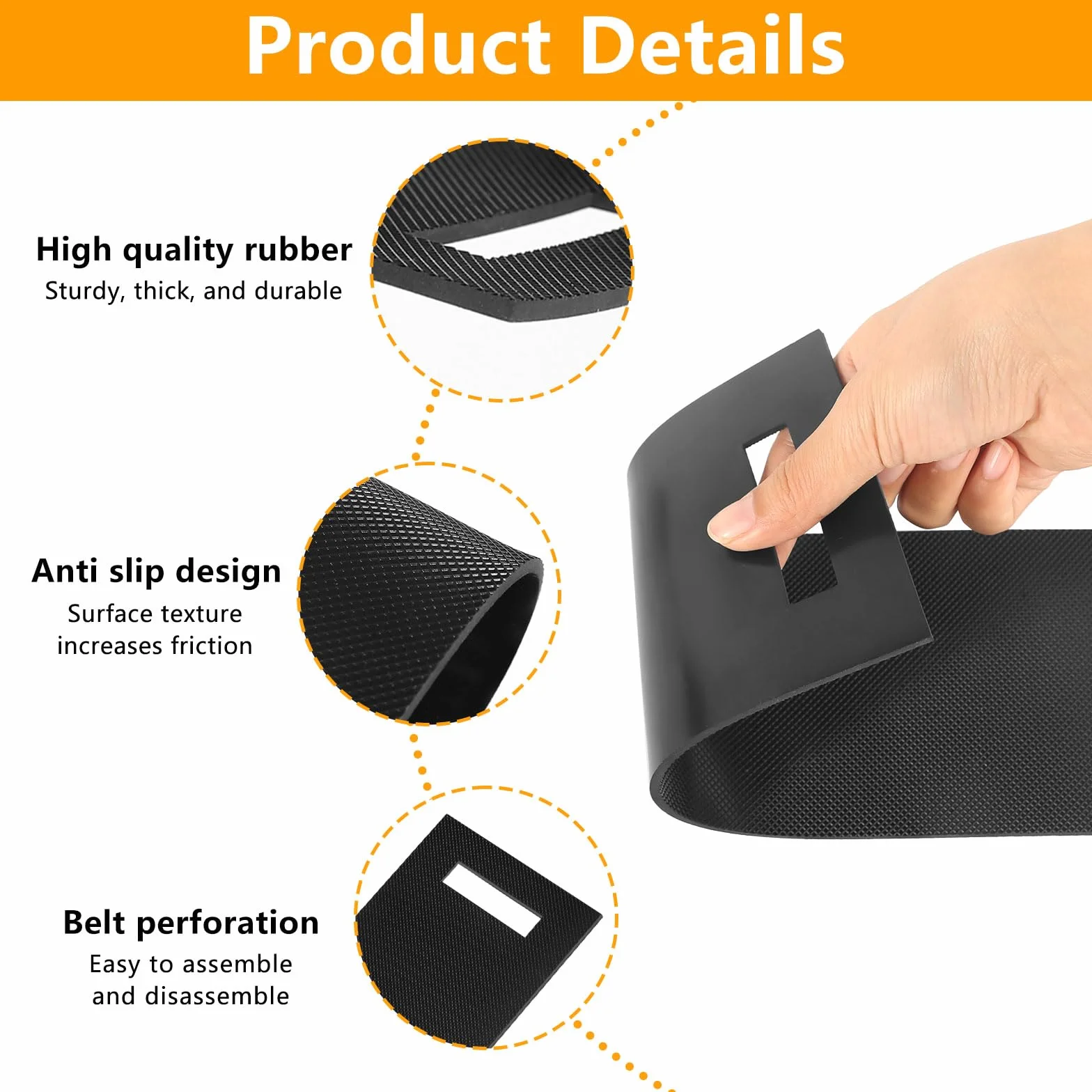 Fundas Protectoras de Esquina de Caucho para Cintas de Amarre 290x100x3mm 6 Piezas