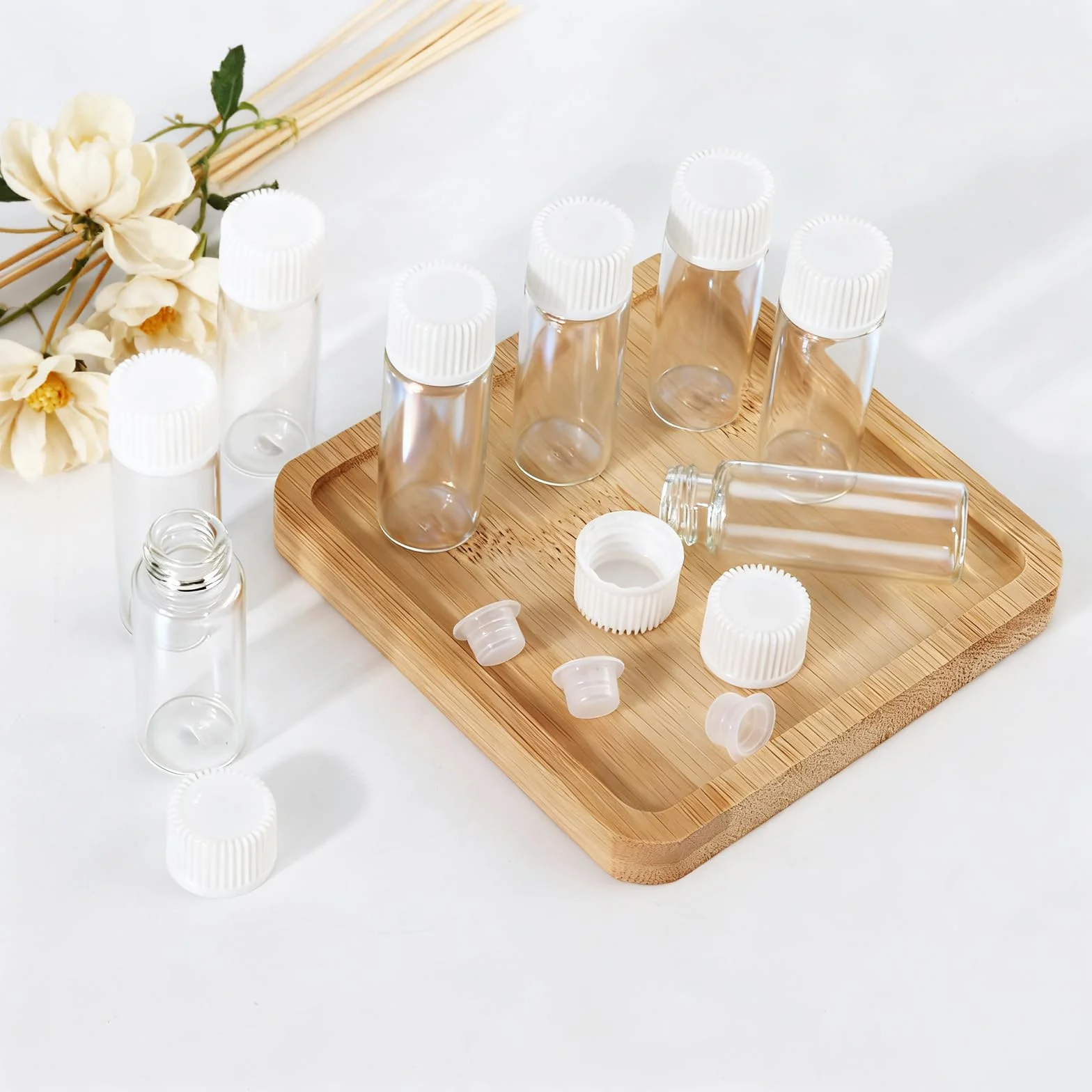 24 Unidades 5ml Frascos Vacíos para Muestras de Aceites Esenciales con Tapón de Rosca