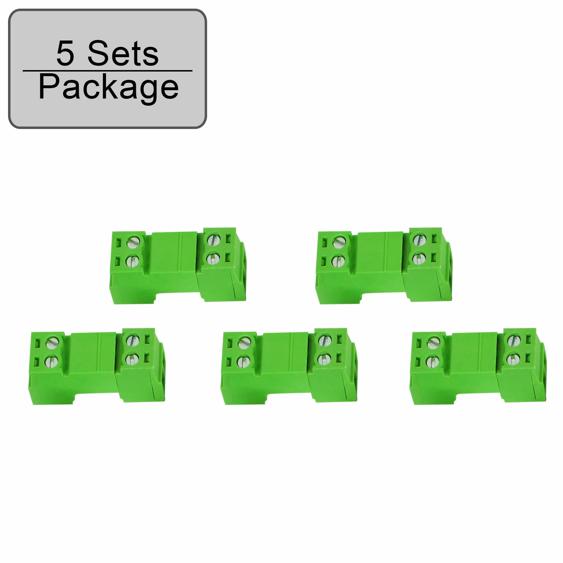 GINTOOYUN 5 conjuntos Phoenix conector 2 pines 300V 3.81mm bloque de terminales de circuito de puesta a tierra PCB tornillos