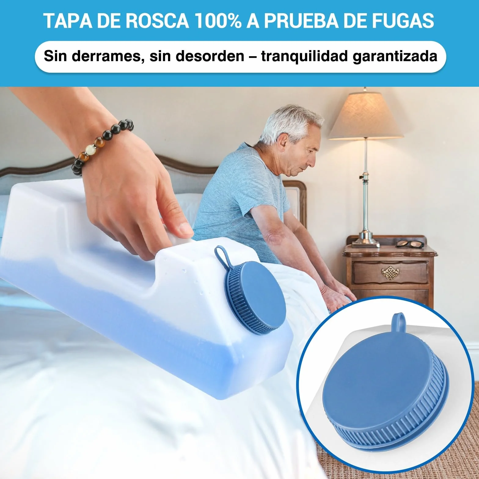 Tilcare Urinarios Portátiles para Hombres Antiderrame 3000 ml 101 Oz Brillante en la Oscuridad