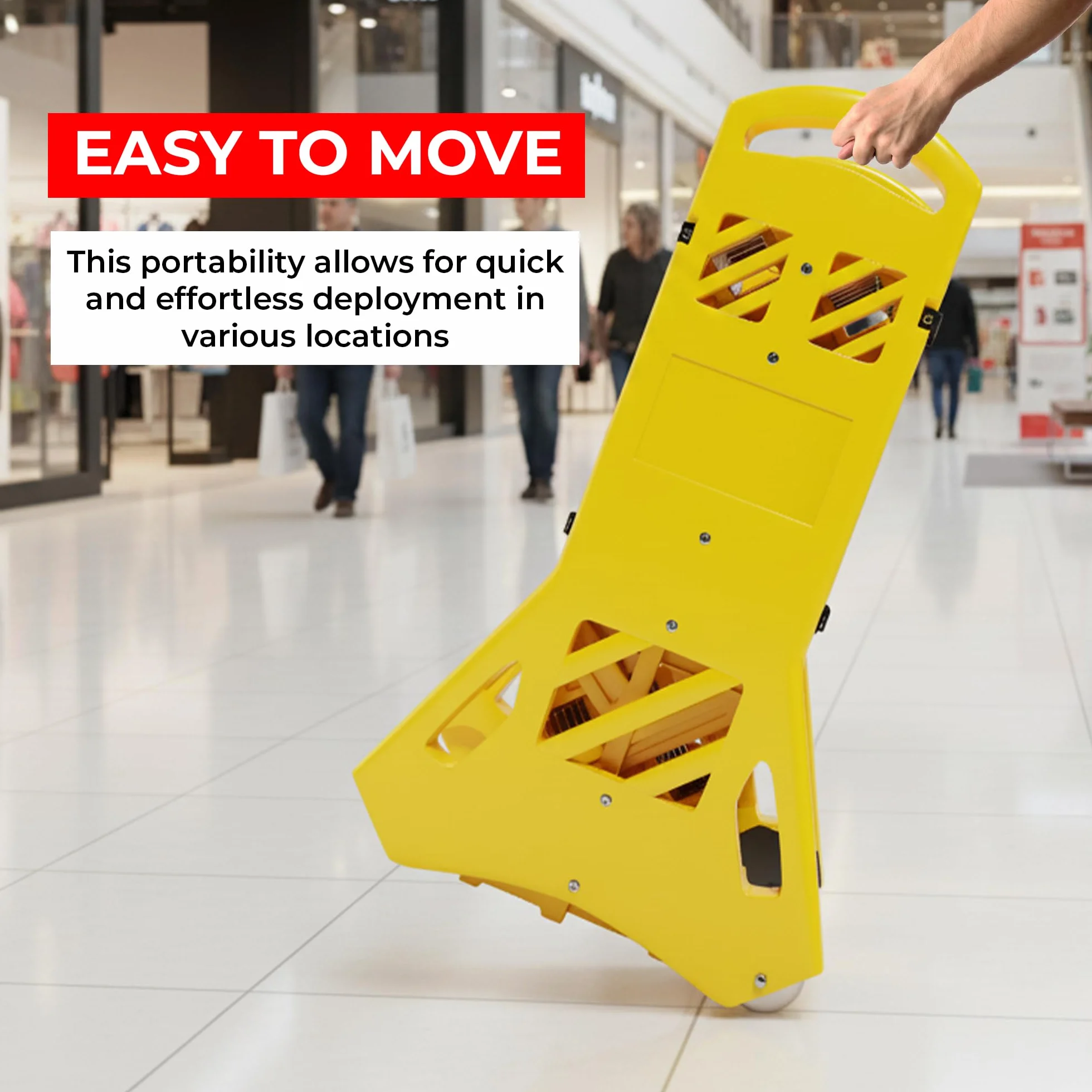 Barrera de plástico plegable expandible Amarillo | Barricada seguridad móvil retráctil | Control tráfico temporal peatonal