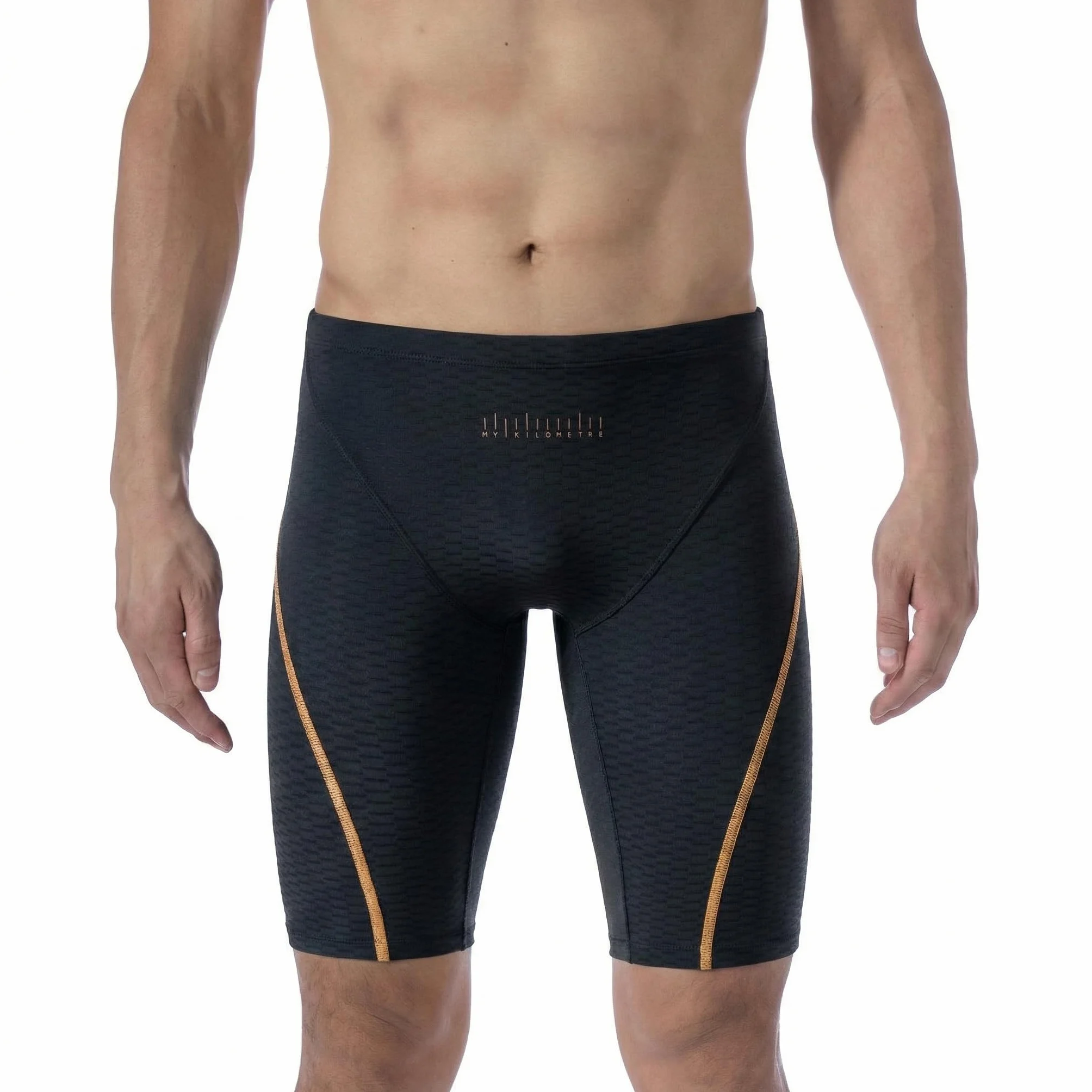 MY KILOMETRE Jammer de Natación Hombre – Bañador de Tejido Plano con Cordón Resistente al Cloro, Secado Rápido, Entrenamiento y Competición, UPF 50+