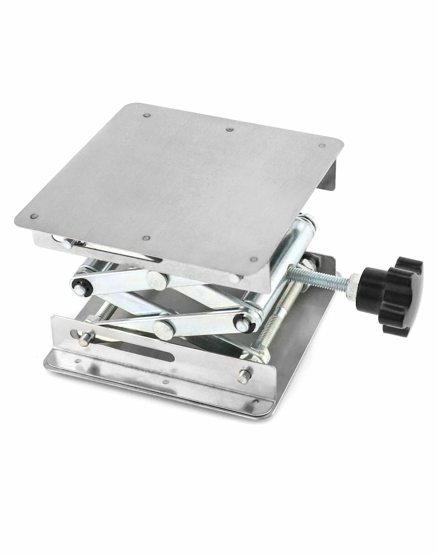 QWORK Elevador de Laboratorio 100x100mm Plataforma Elevadora de Acero Inoxidable 5KG